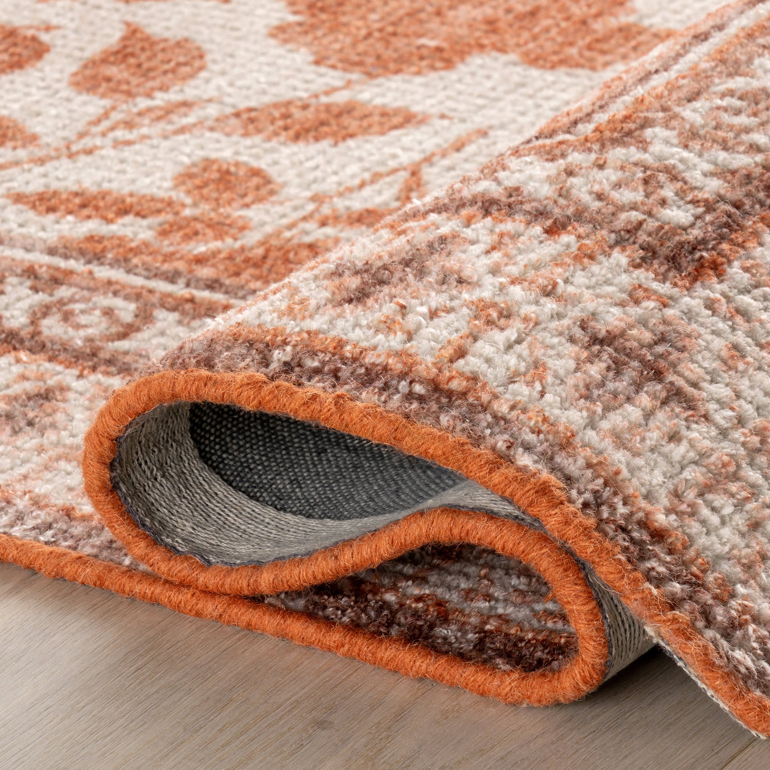 Botanica Hand Tufted Botanical Wool-Blend Rug | Orange - Image 7
