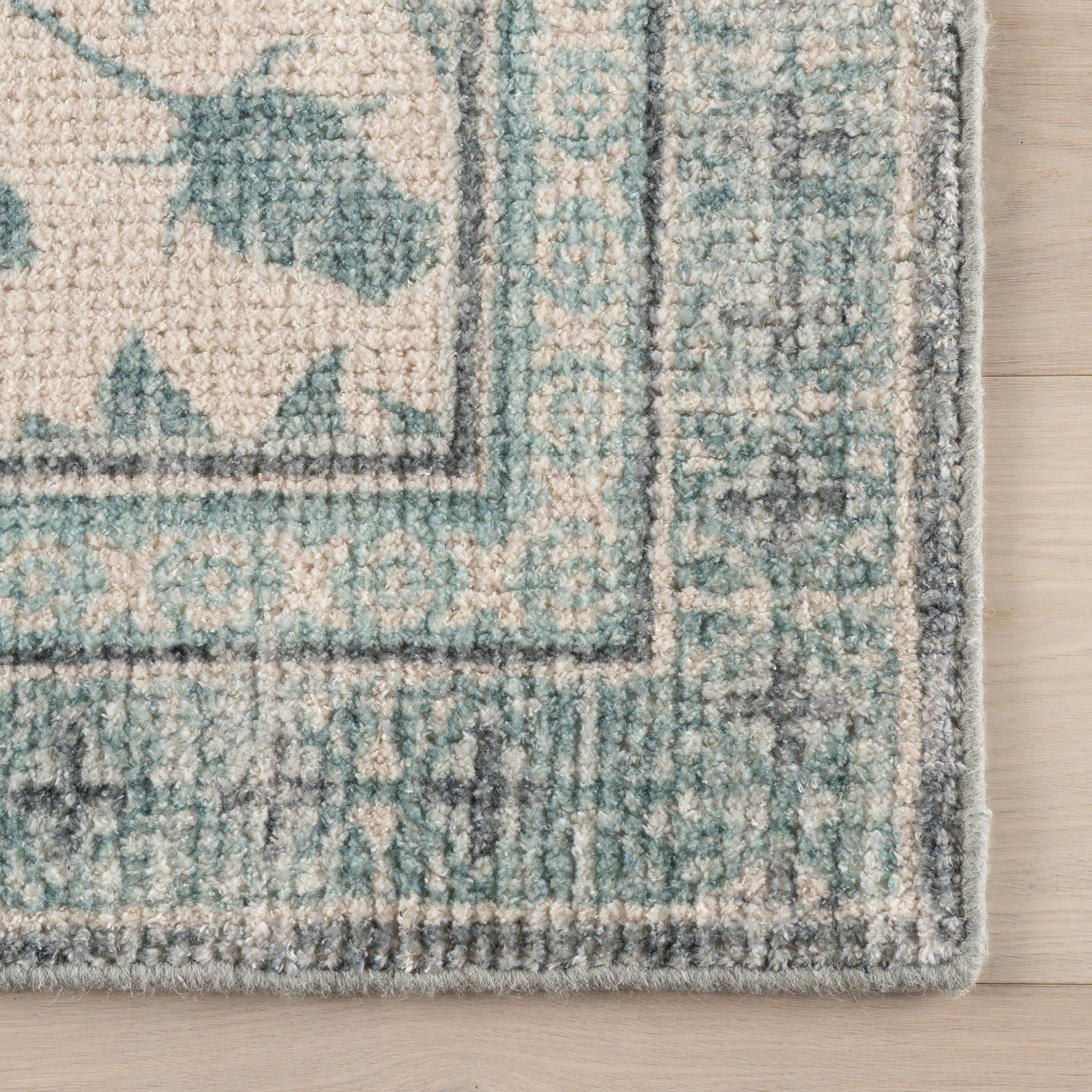 Botanica Hand Tufted Botanical Wool-Blend Rug | Teal - Image 4