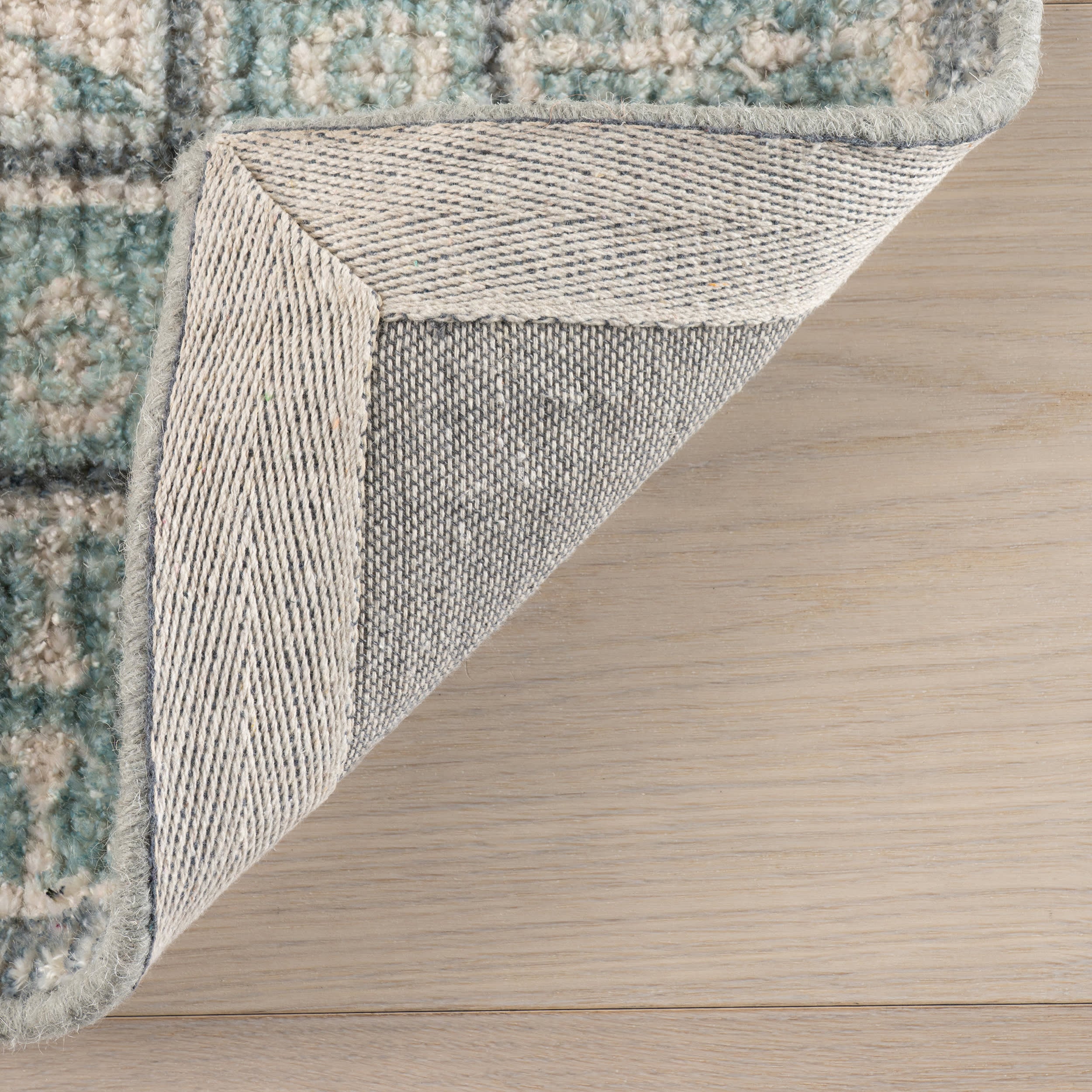 Botanica Hand Tufted Botanical Wool-Blend Rug | Teal - Image 6