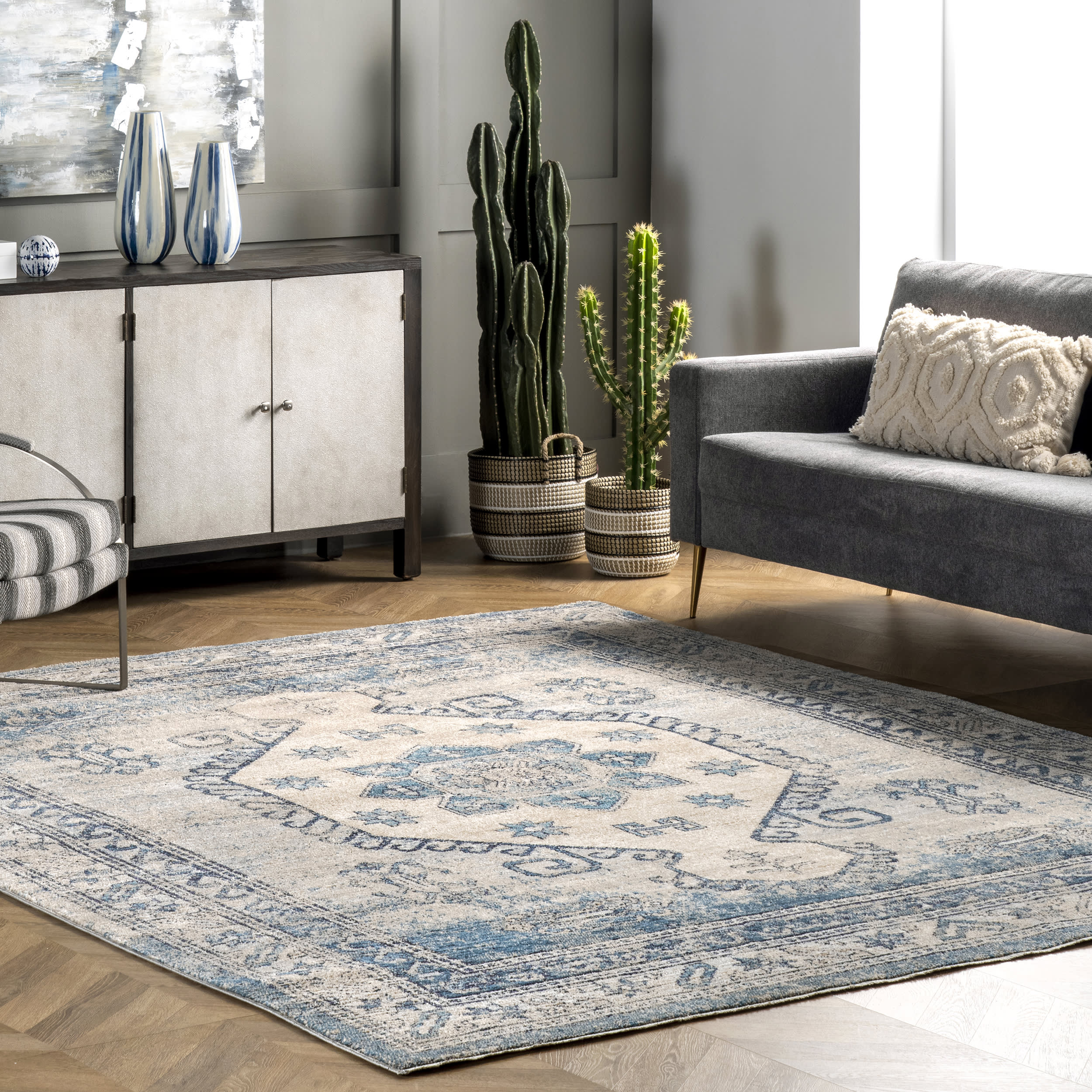 Bounded Blossom Rug | Blue - Image 2