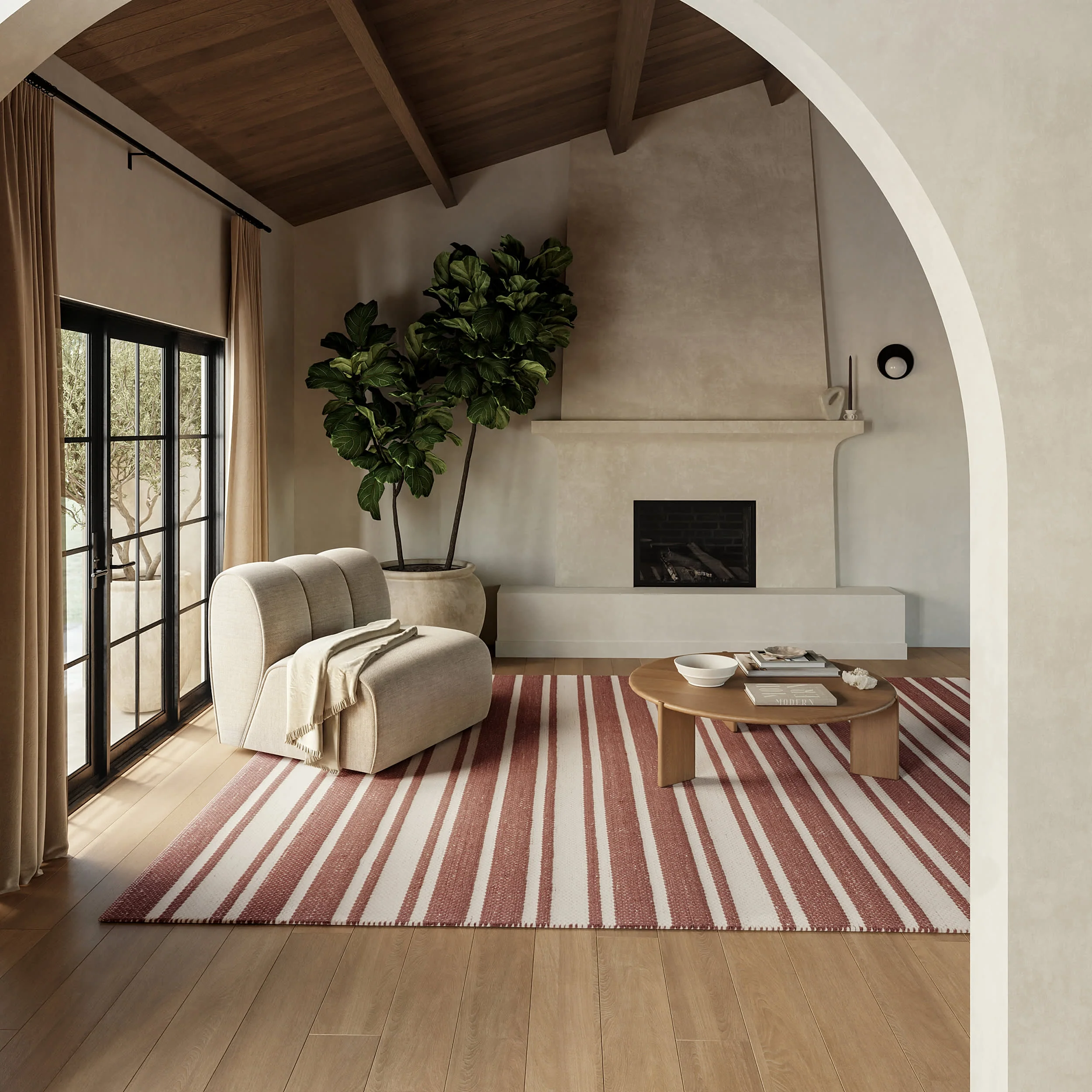 Bowery Striped Wool Rug | Brick - Image 8