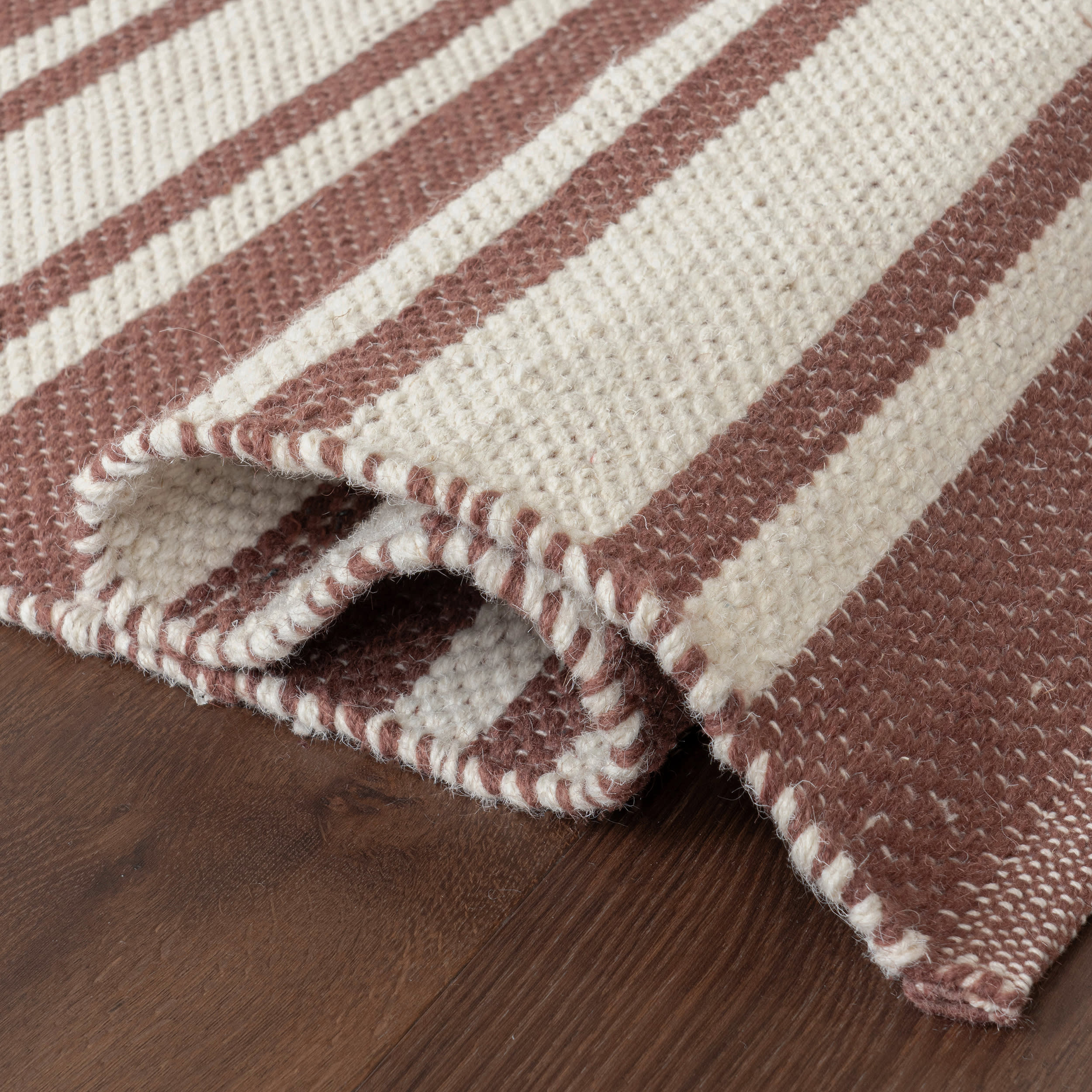 Bowery Striped Wool Rug | Brick - Image 9