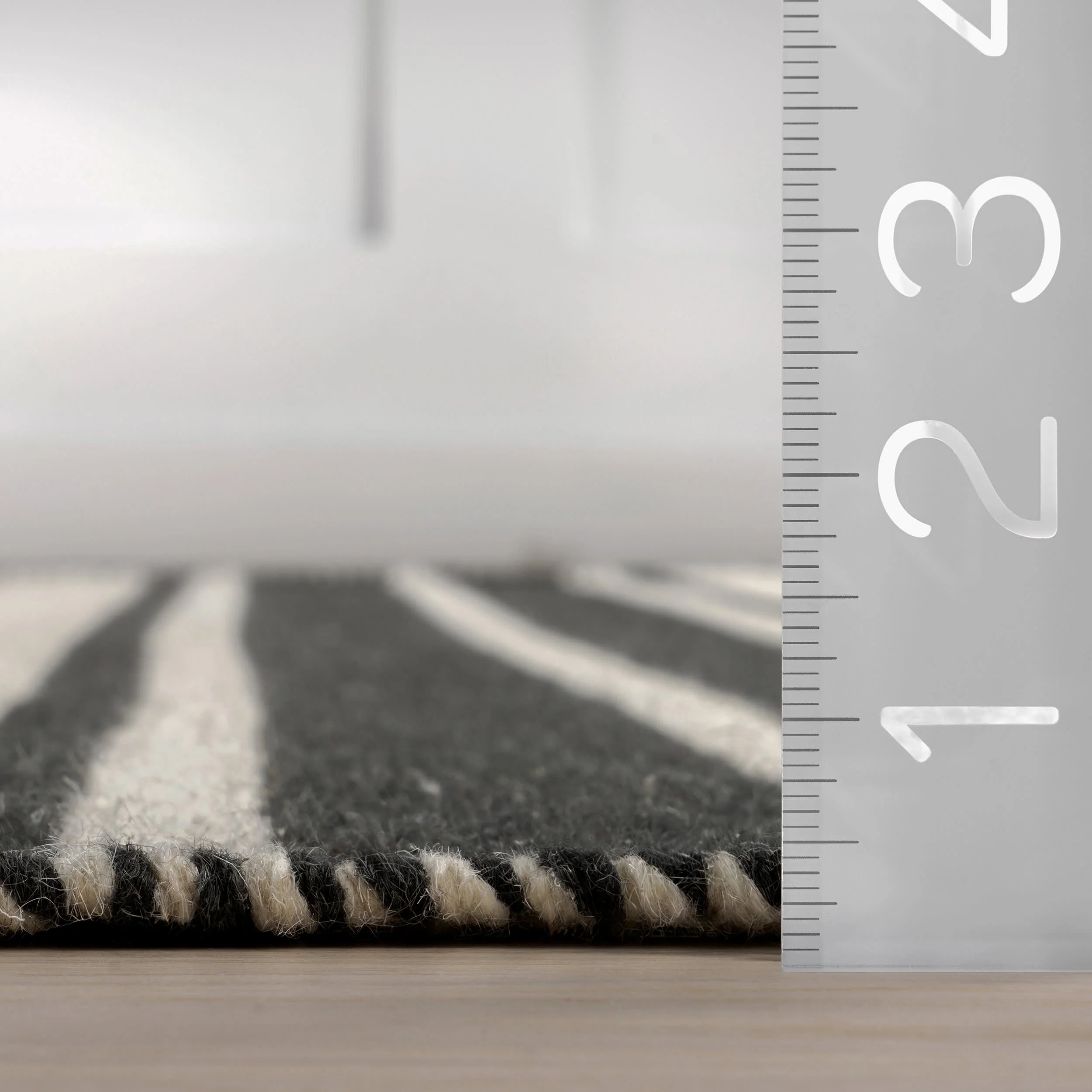 Bowery Striped Wool Rug | Charcoal - Image 5