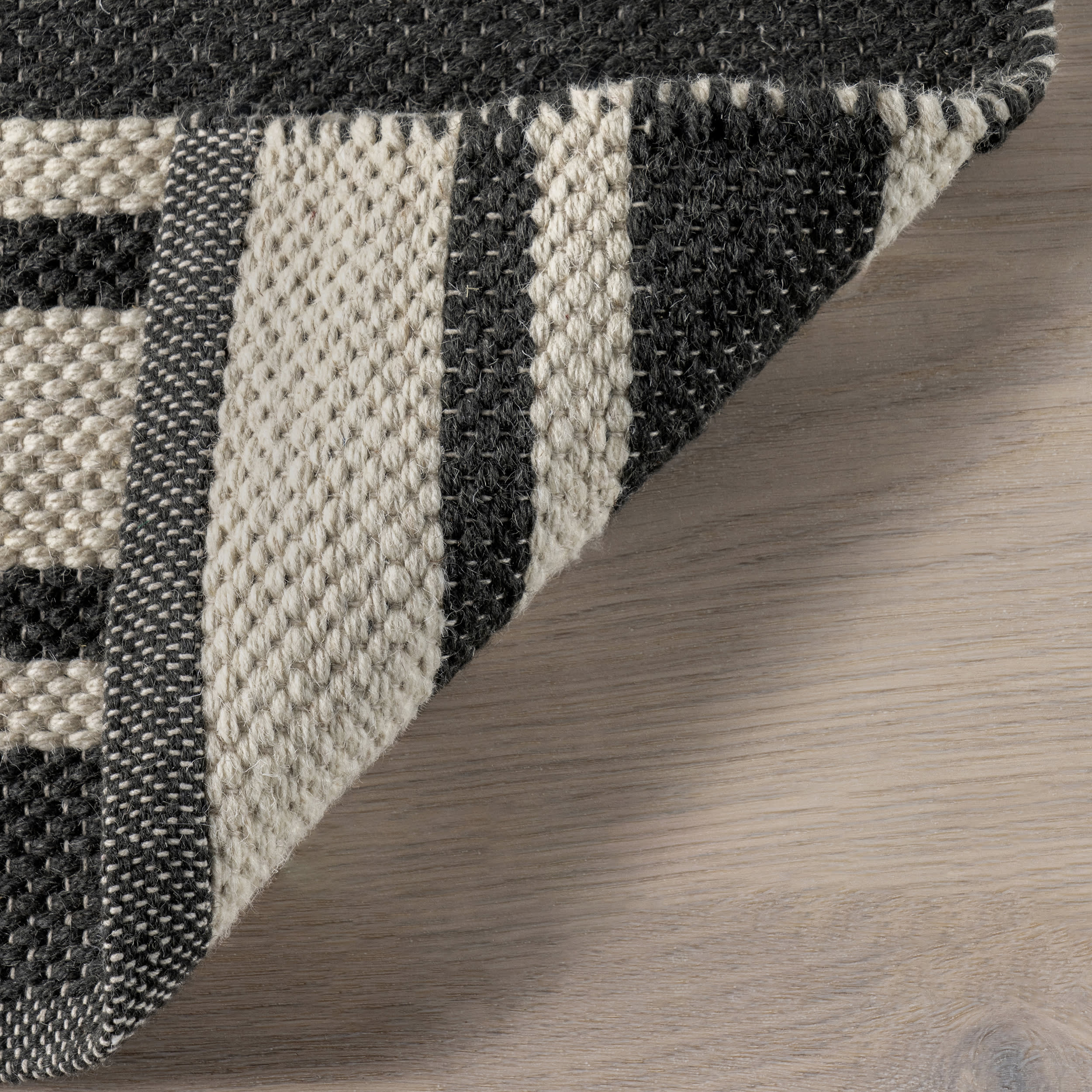 Bowery Striped Wool Rug | Charcoal - Image 6