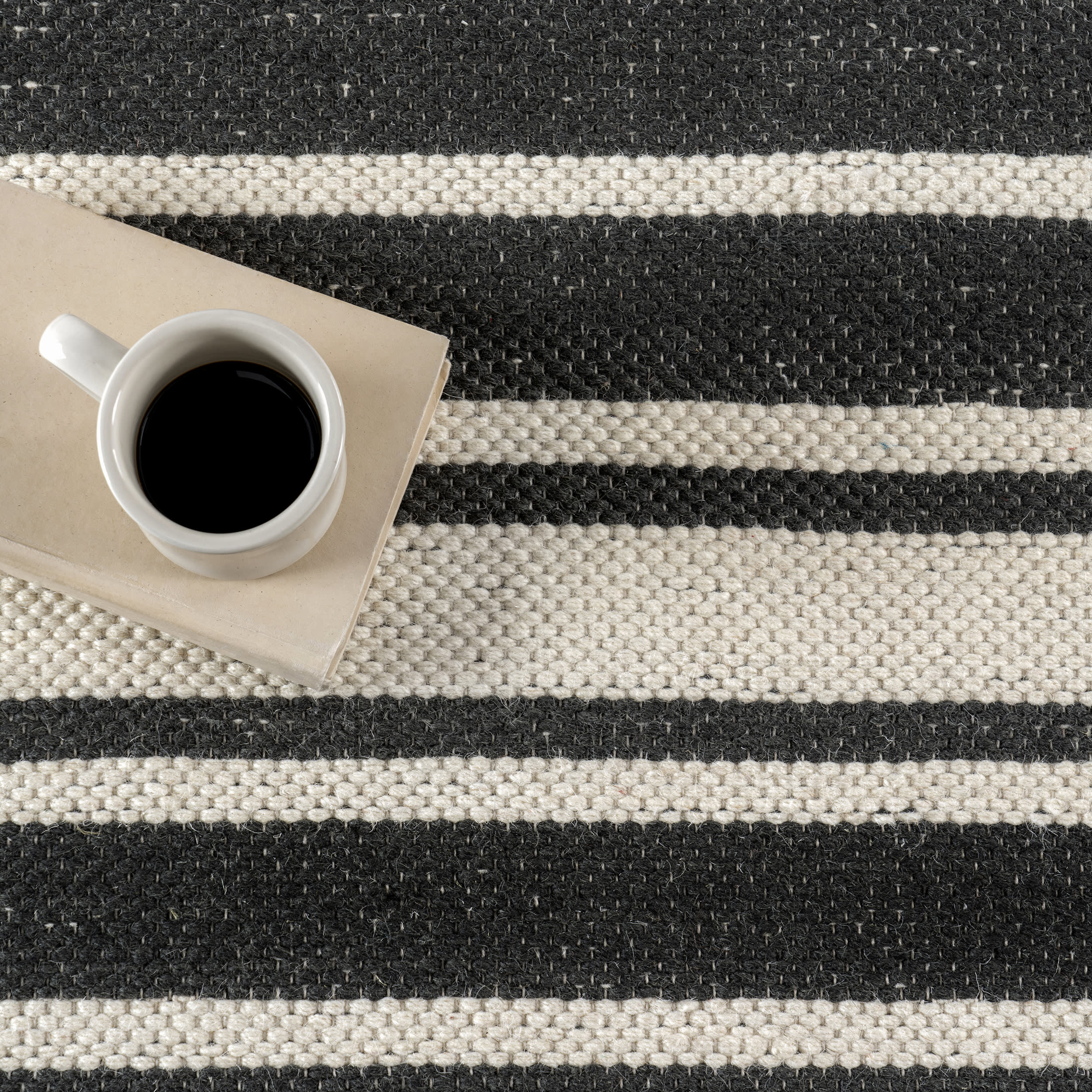 Bowery Striped Wool Rug | Charcoal - Image 7