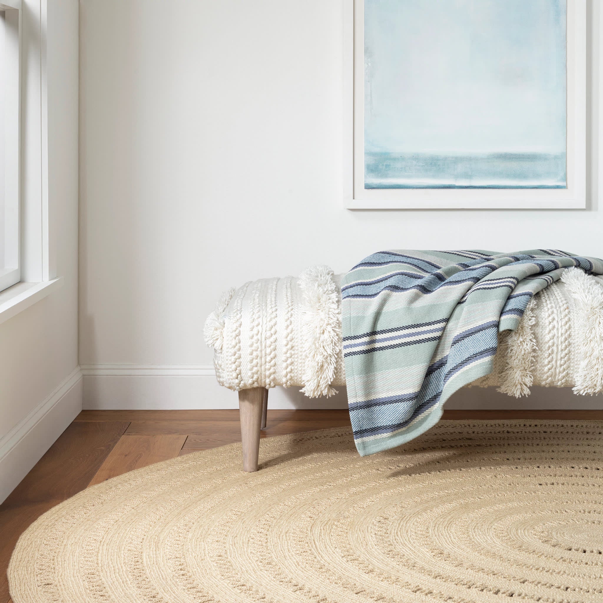 Bowline Handwoven Indoor/Outdoor Round Rug | Natural - Image 2