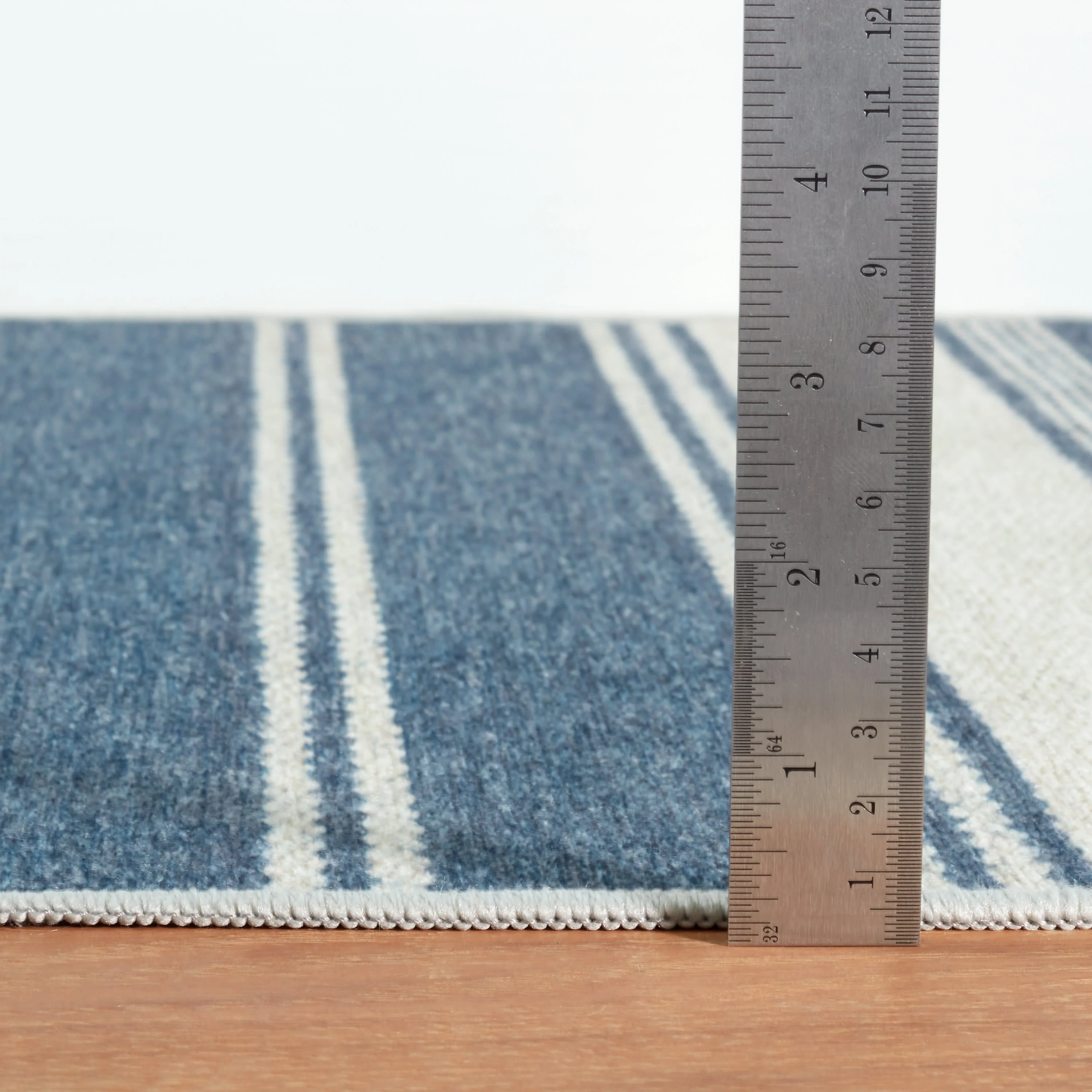 Bowman Stripe Machine Washable Rug | Blue - Image 3