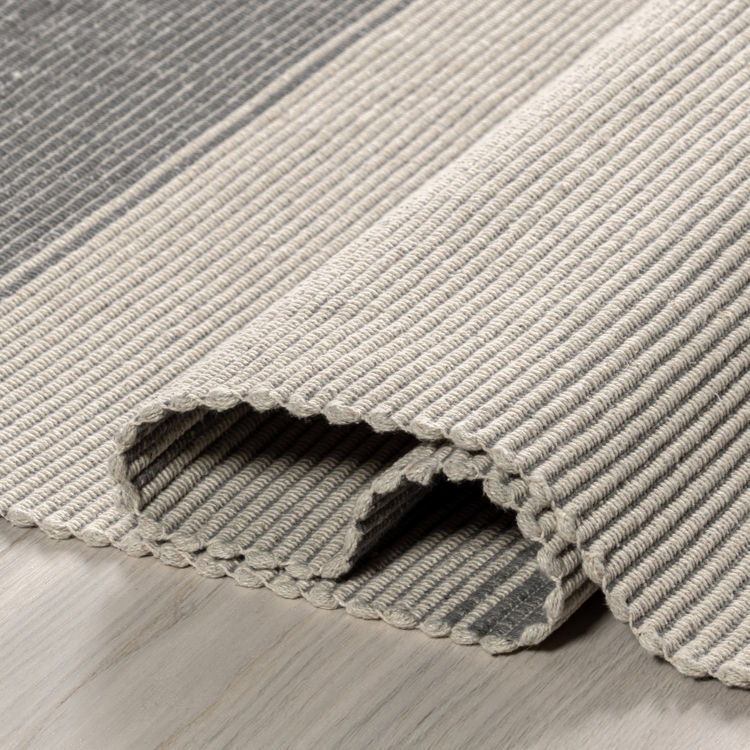Boxelder Checked Cotton Rug | Grey - Image 6