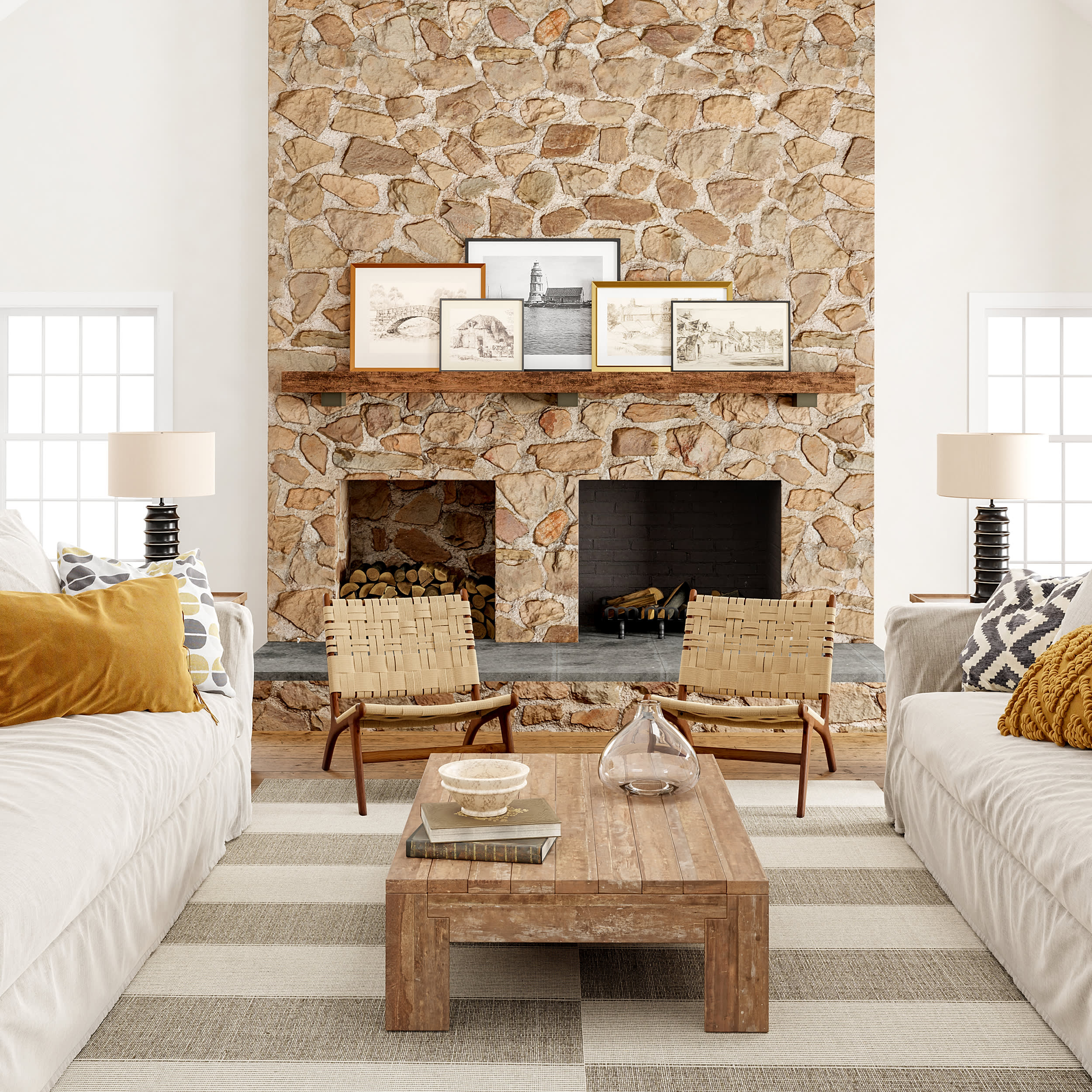 Boxelder Checked Cotton Rug | Sand - Image 2