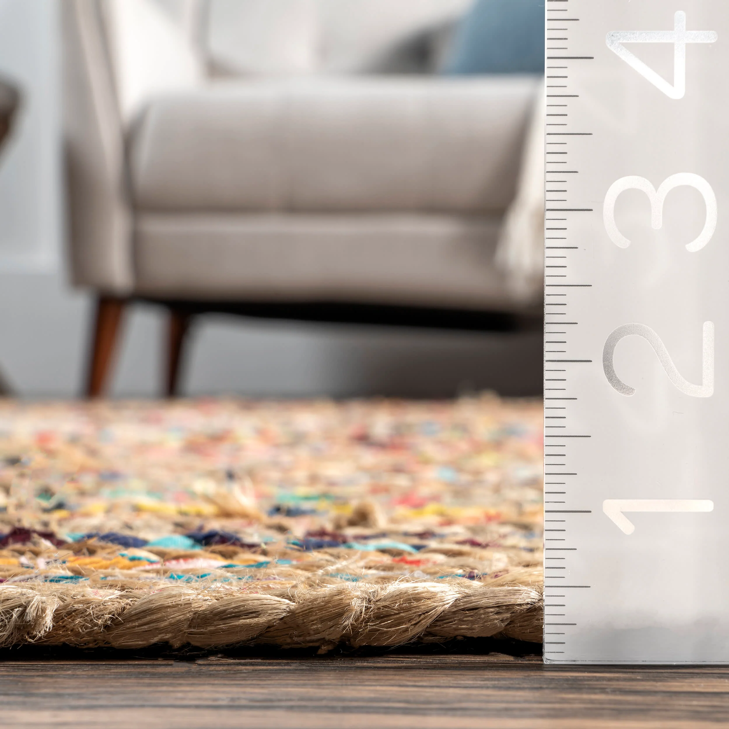 Braided Chindi Spectrum Jute Rug | Multicolor - Image 5