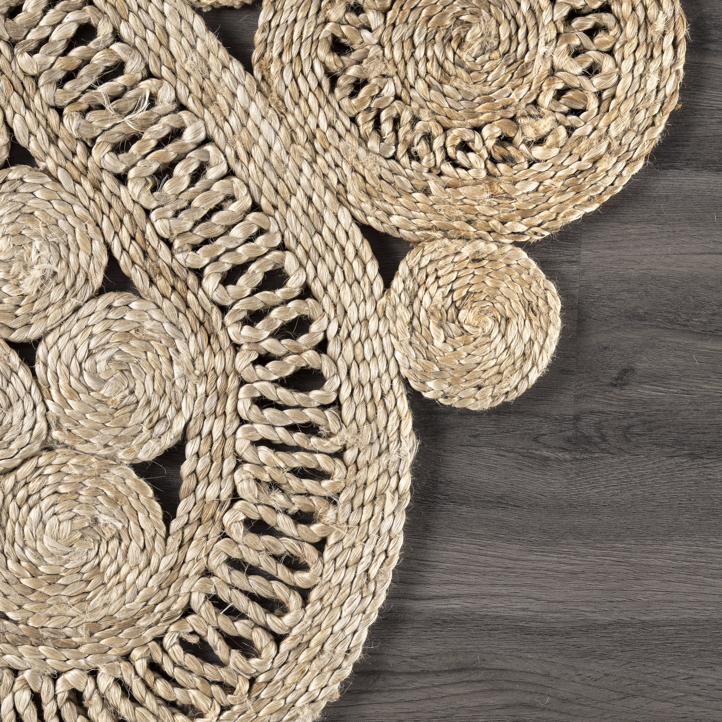 Braided Floral Blossom Rug | Natural - Image 3