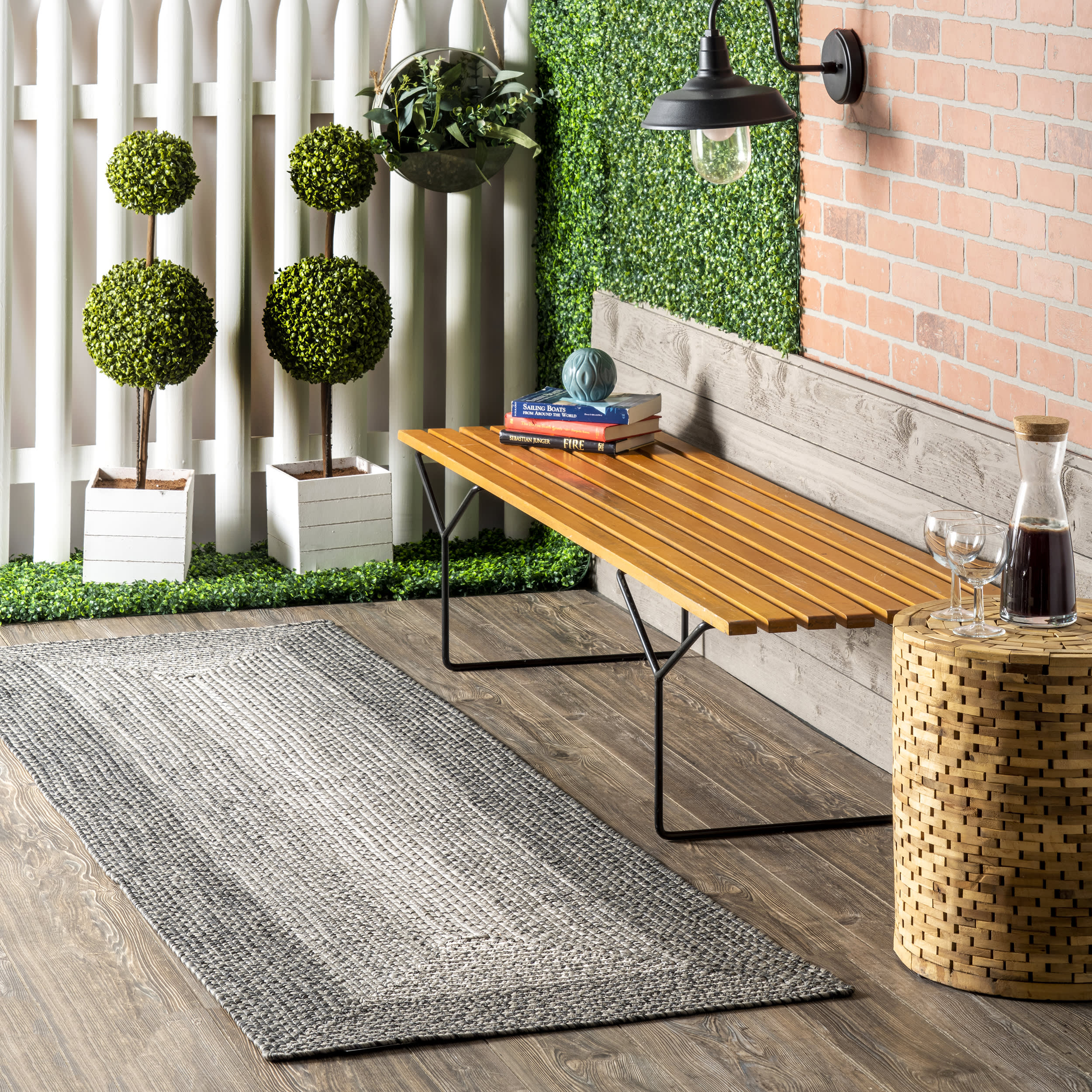Braided Gradience Indoor/Outdoor Rug | Charcoal - Image 2