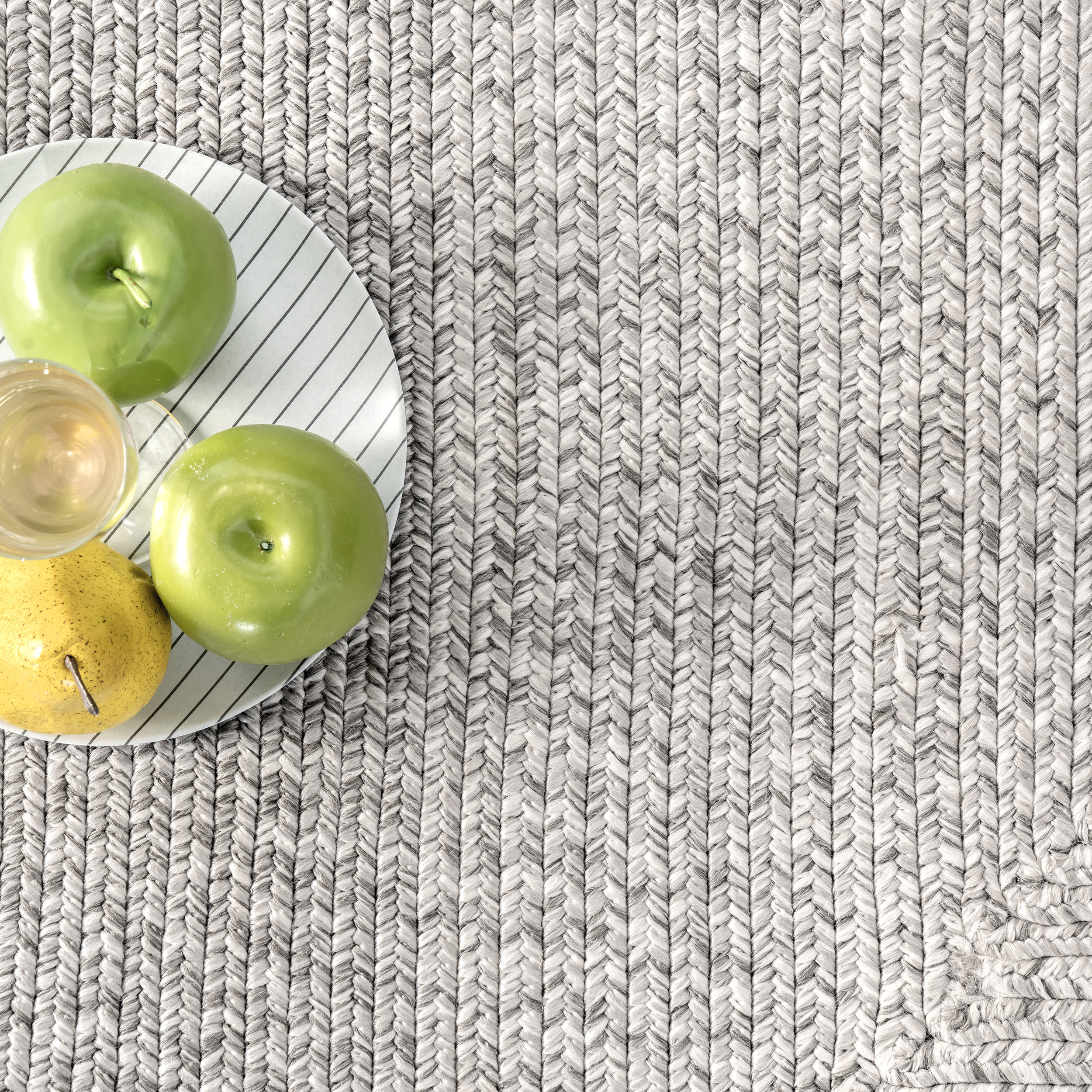 Braided Gradience Indoor/Outdoor Rug | Light Grey - Image 2