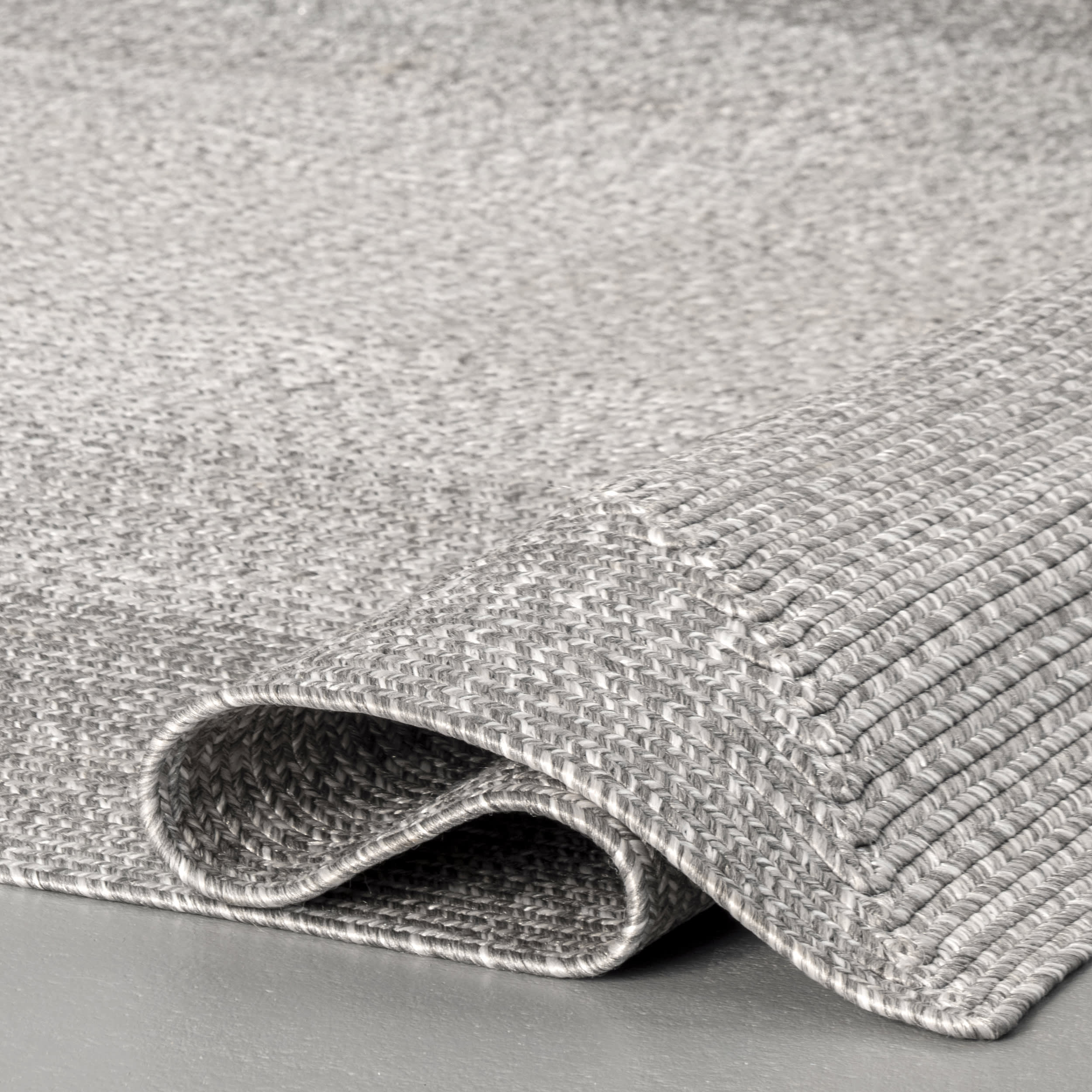 Braided Gradience Indoor/Outdoor Rug | Light Grey - Image 2