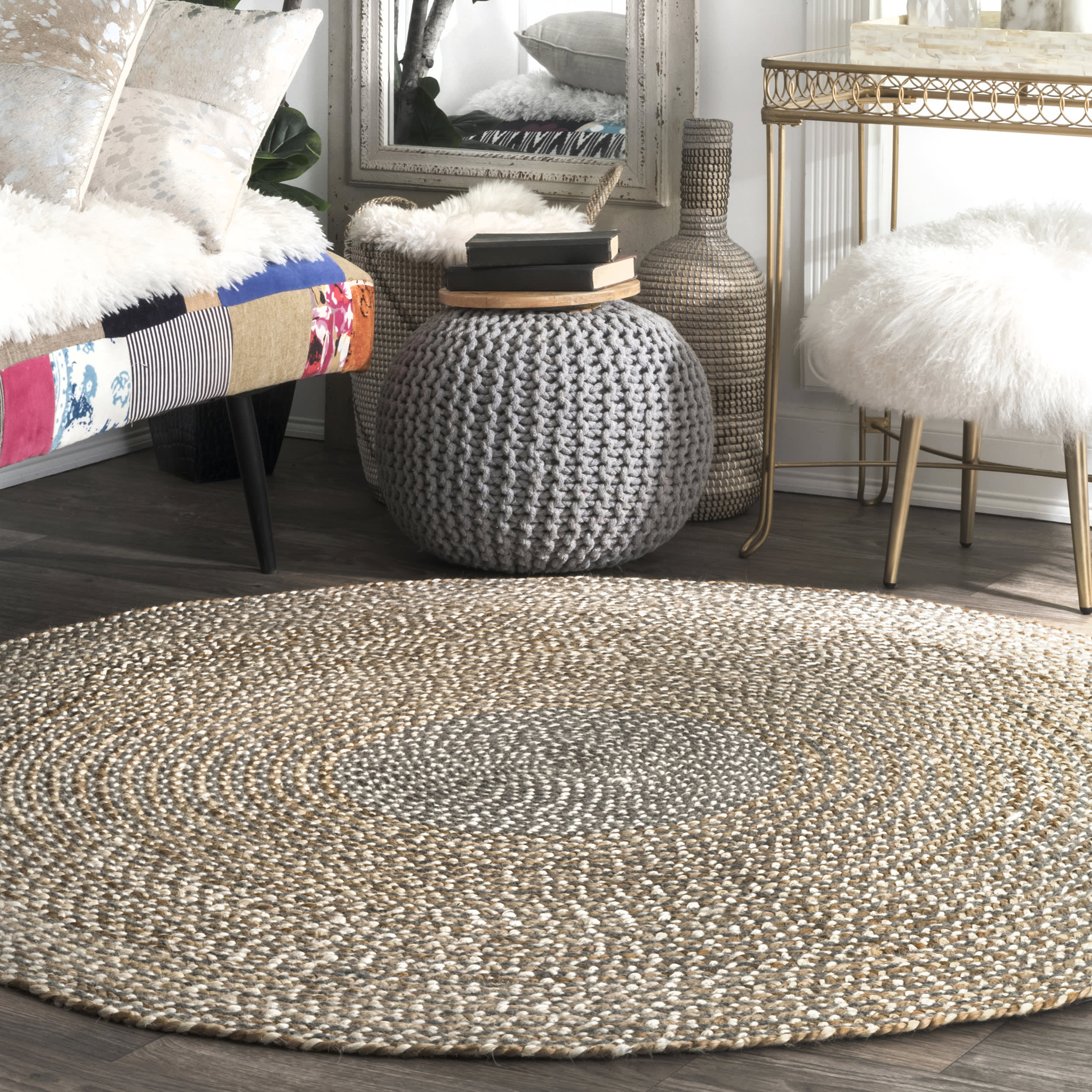 Braided Jute Rug | Grey - Image 2