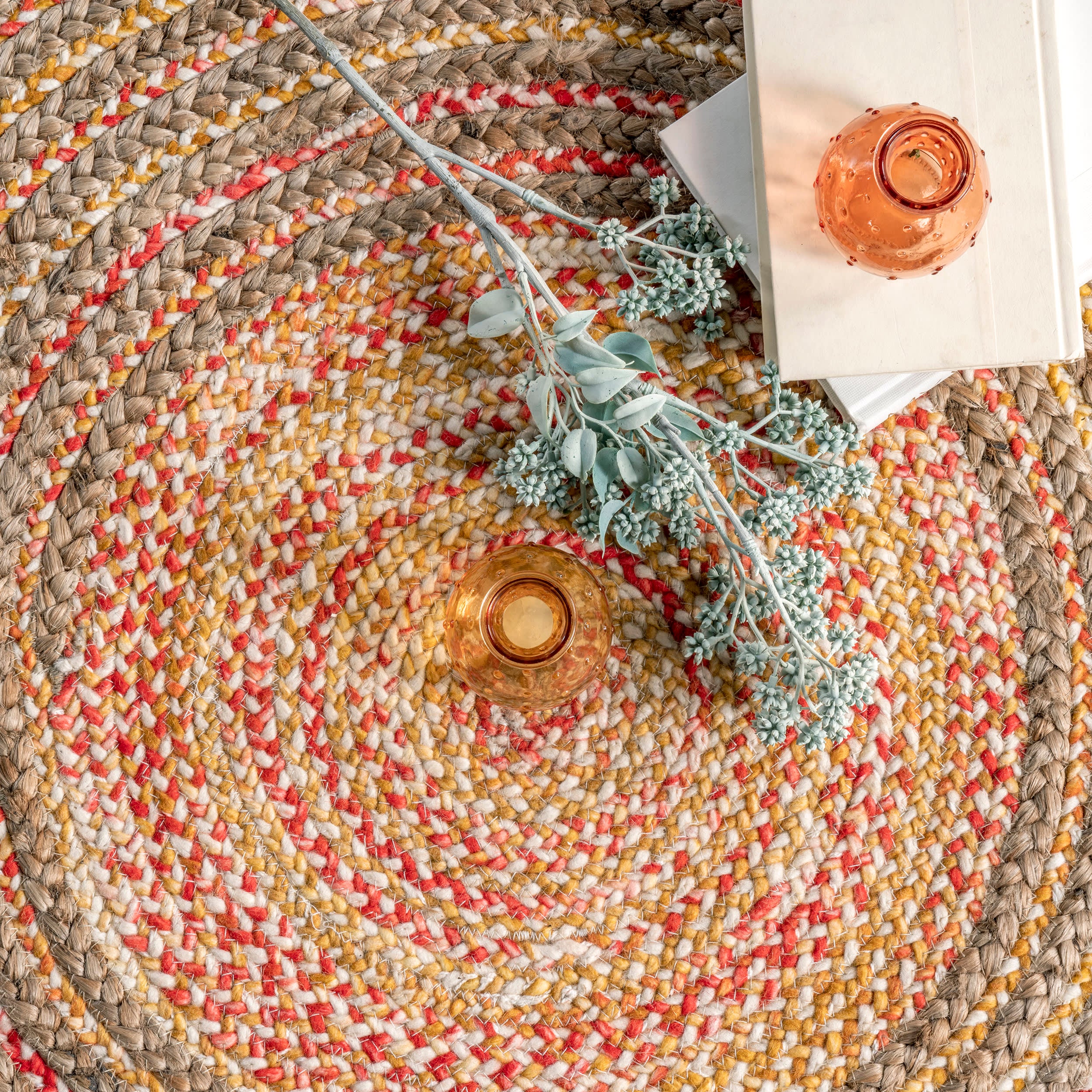 Braided Jute Rug | Multicolor - Image 2