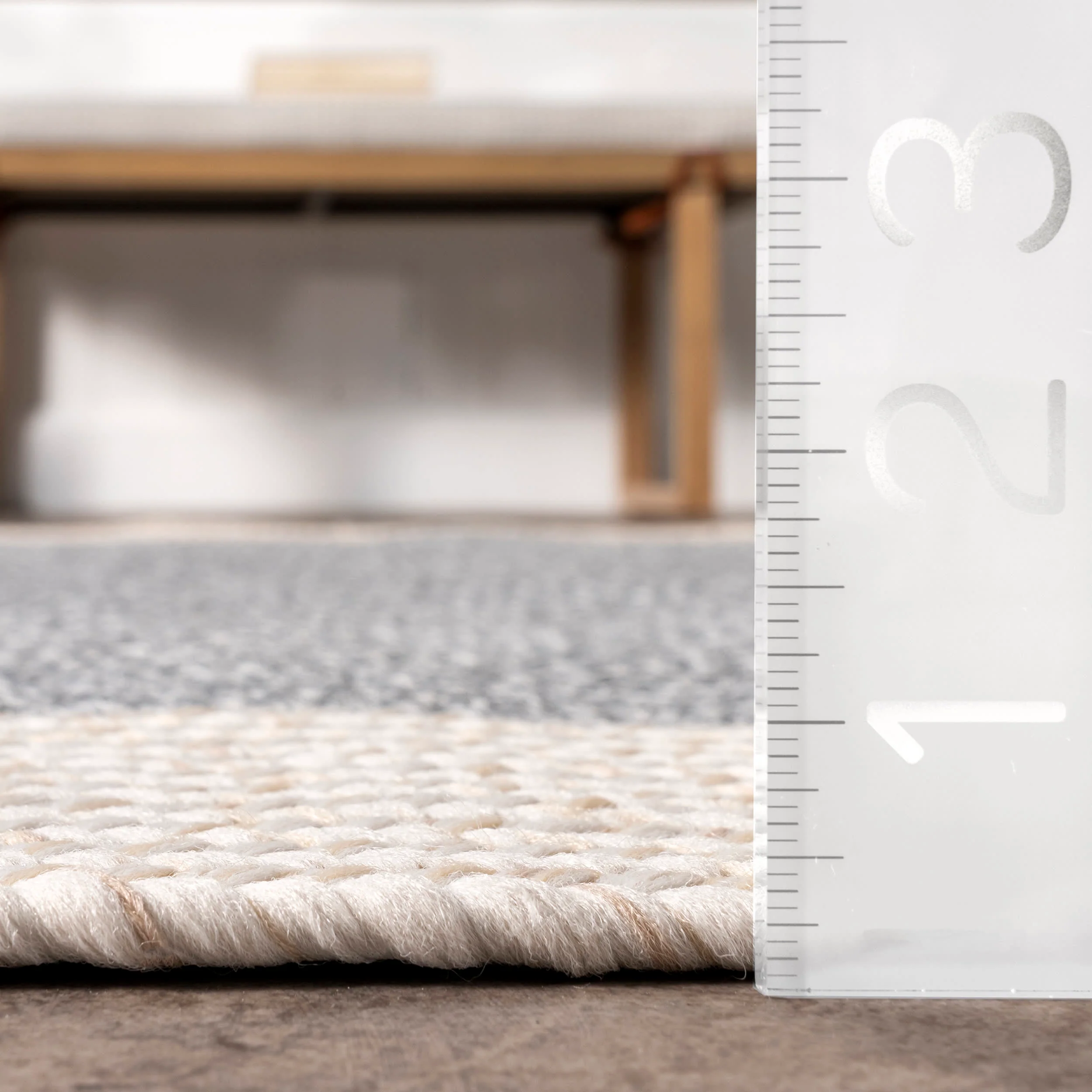 Braided Solid Wide Border Indoor/Outdoor Rug | Grey - Image 5