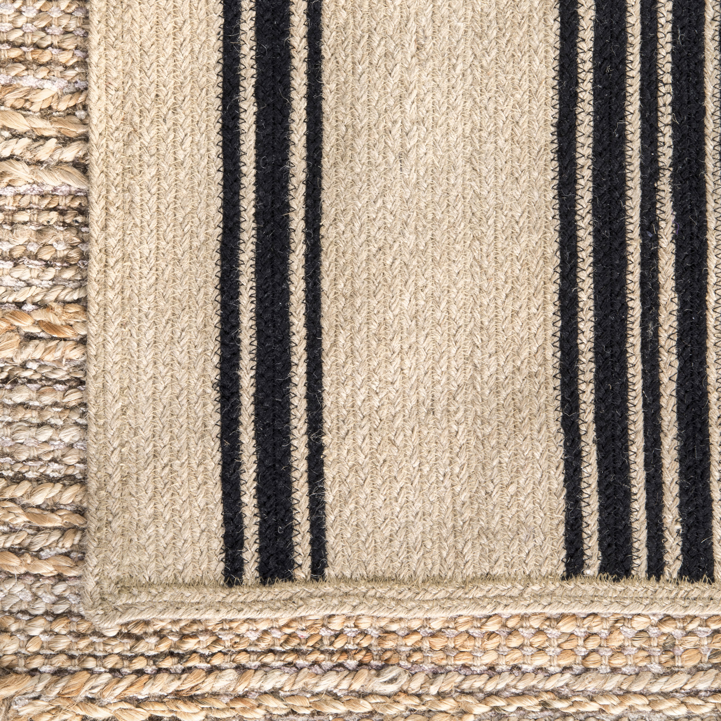 Braided Striped Jute Rug | Natural - Image 3