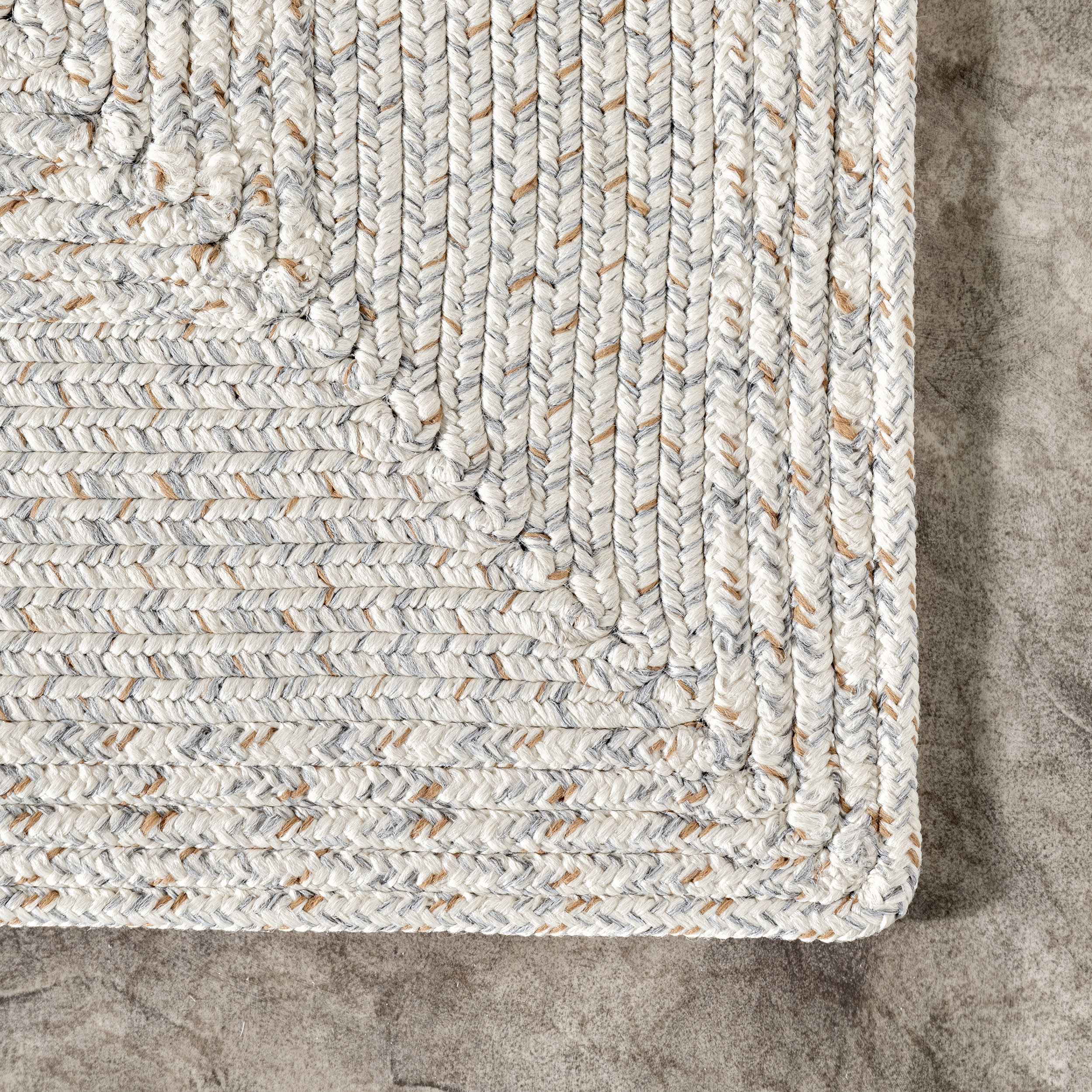 Braided Texture Indoor/Outdoor Rug | Ivory - Image 3
