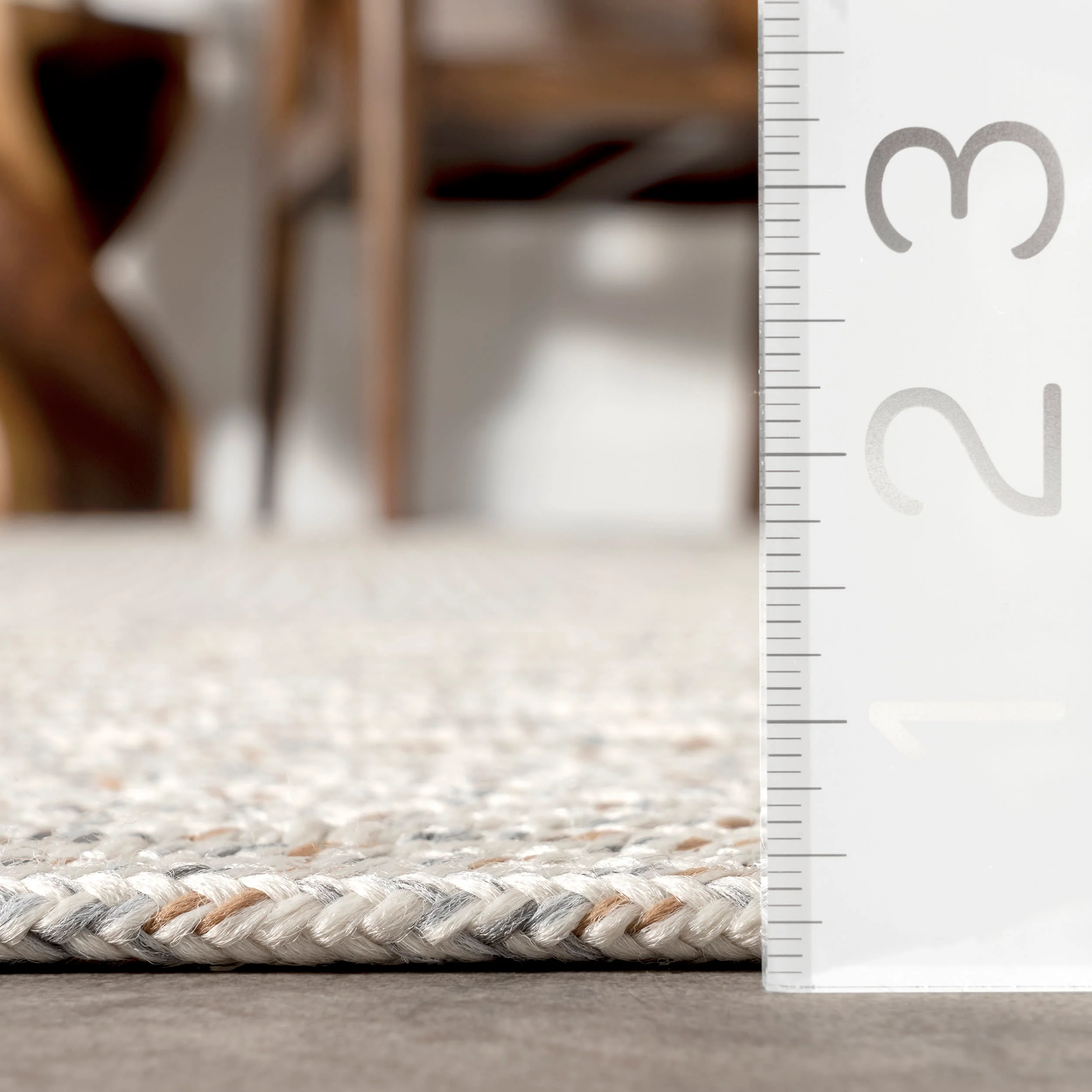 Braided Texture Indoor/Outdoor Rug | Ivory - Image 5