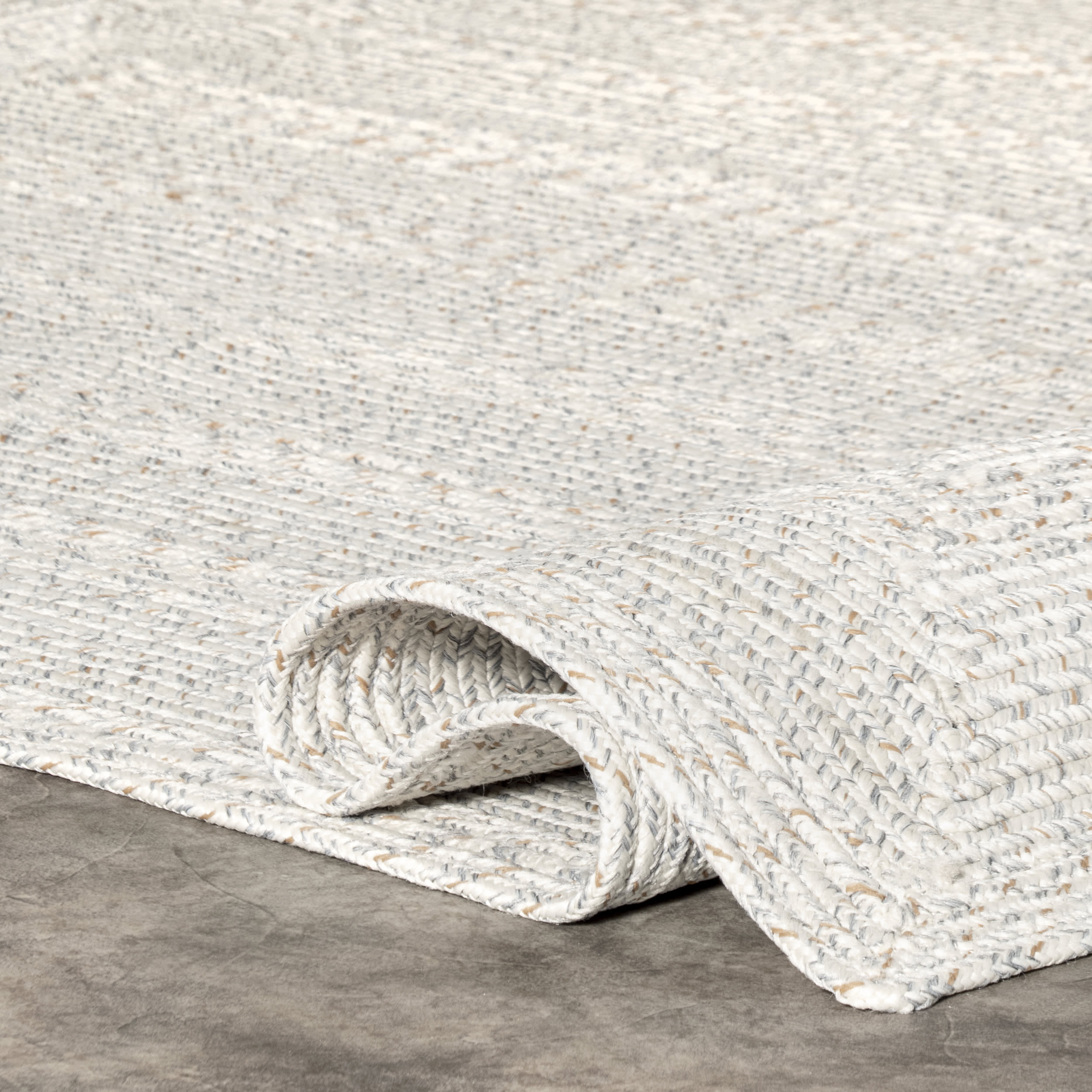 Braided Texture Indoor/Outdoor Rug | Ivory - Image 6