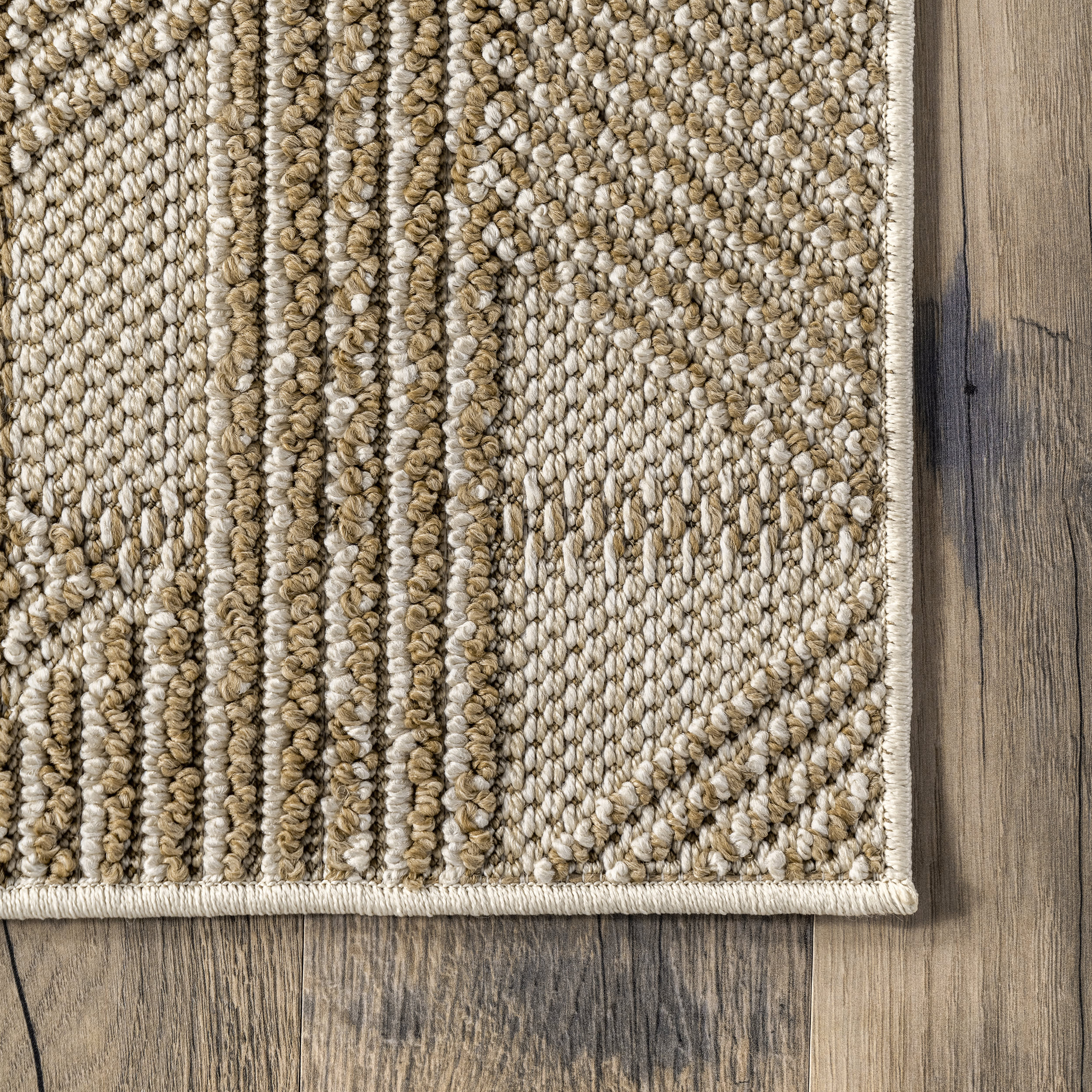 Brandy Diamond Striped Rug | Beige - Image 3