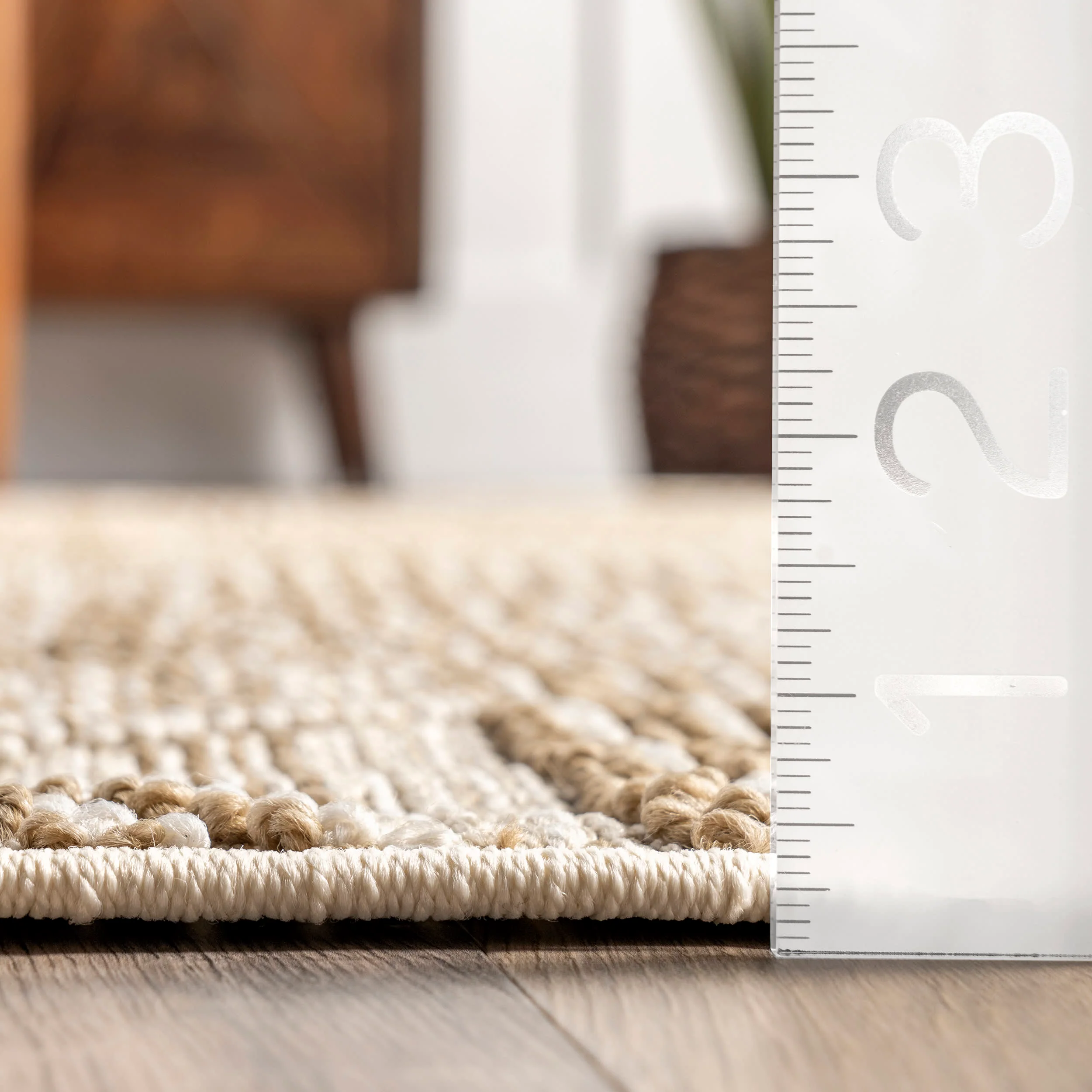 Brandy Diamond Striped Rug | Beige - Image 5