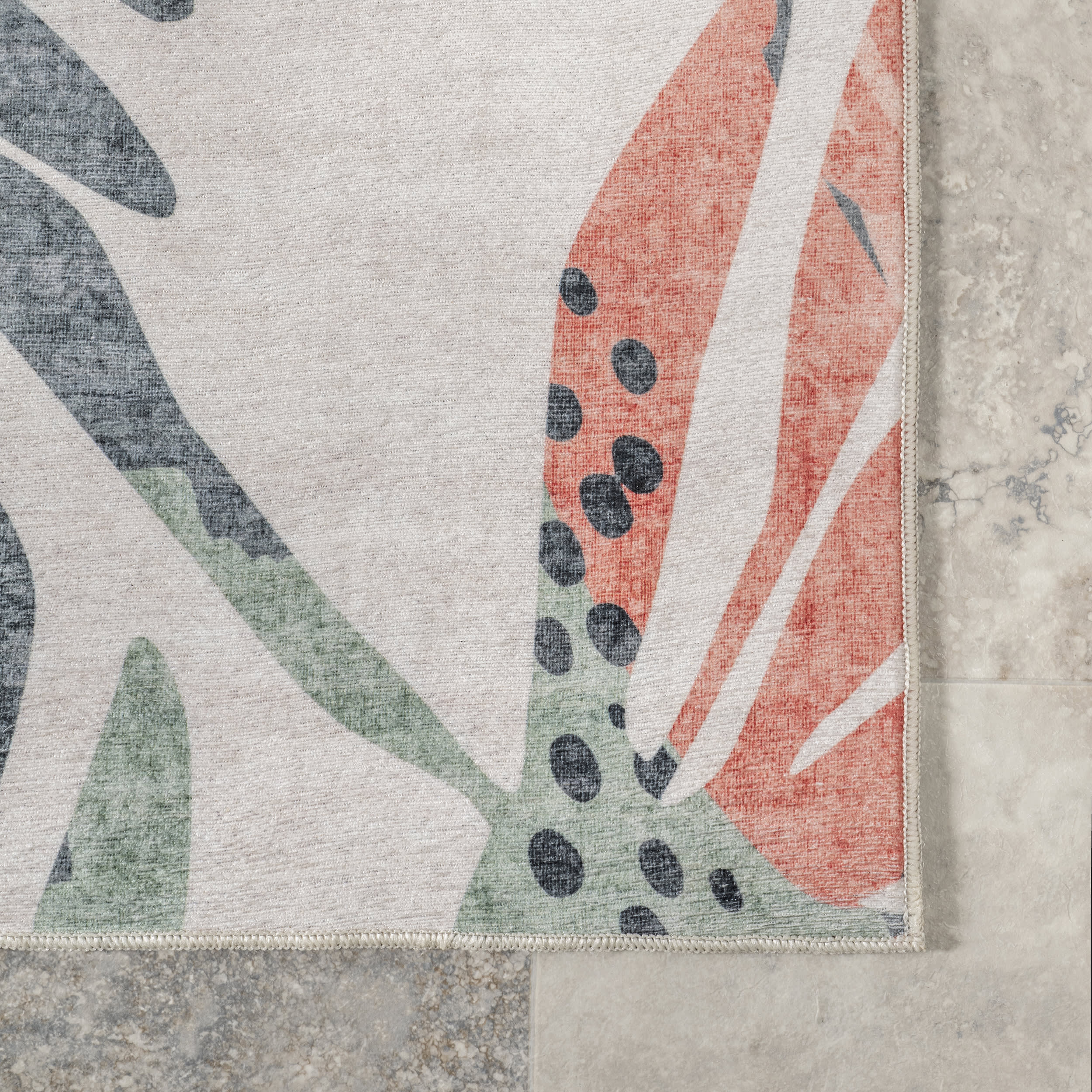 Breanna Leafy Washable Indoor/Outdoor Rug | Multicolor - Image 3