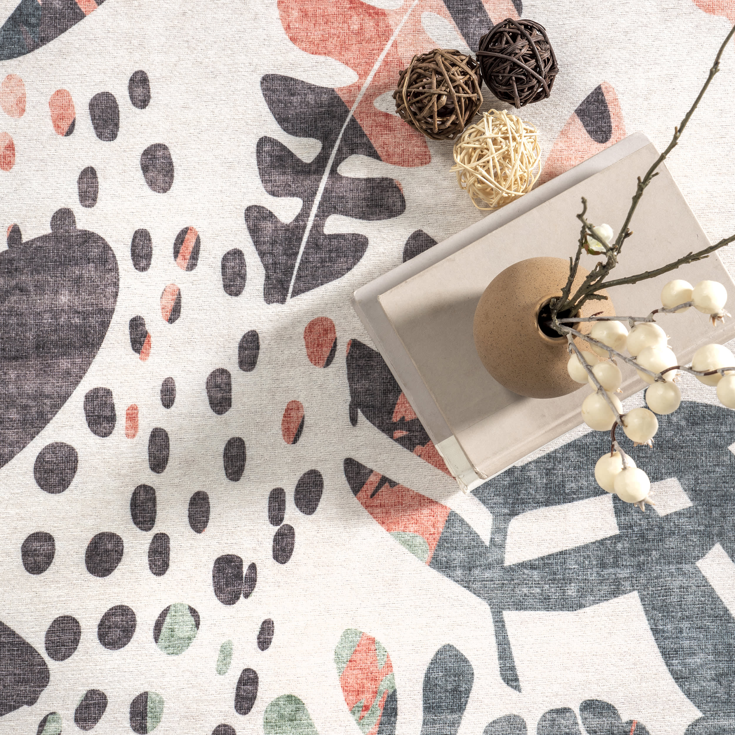 Breanna Leafy Washable Indoor/Outdoor Rug | Multicolor - Image 7