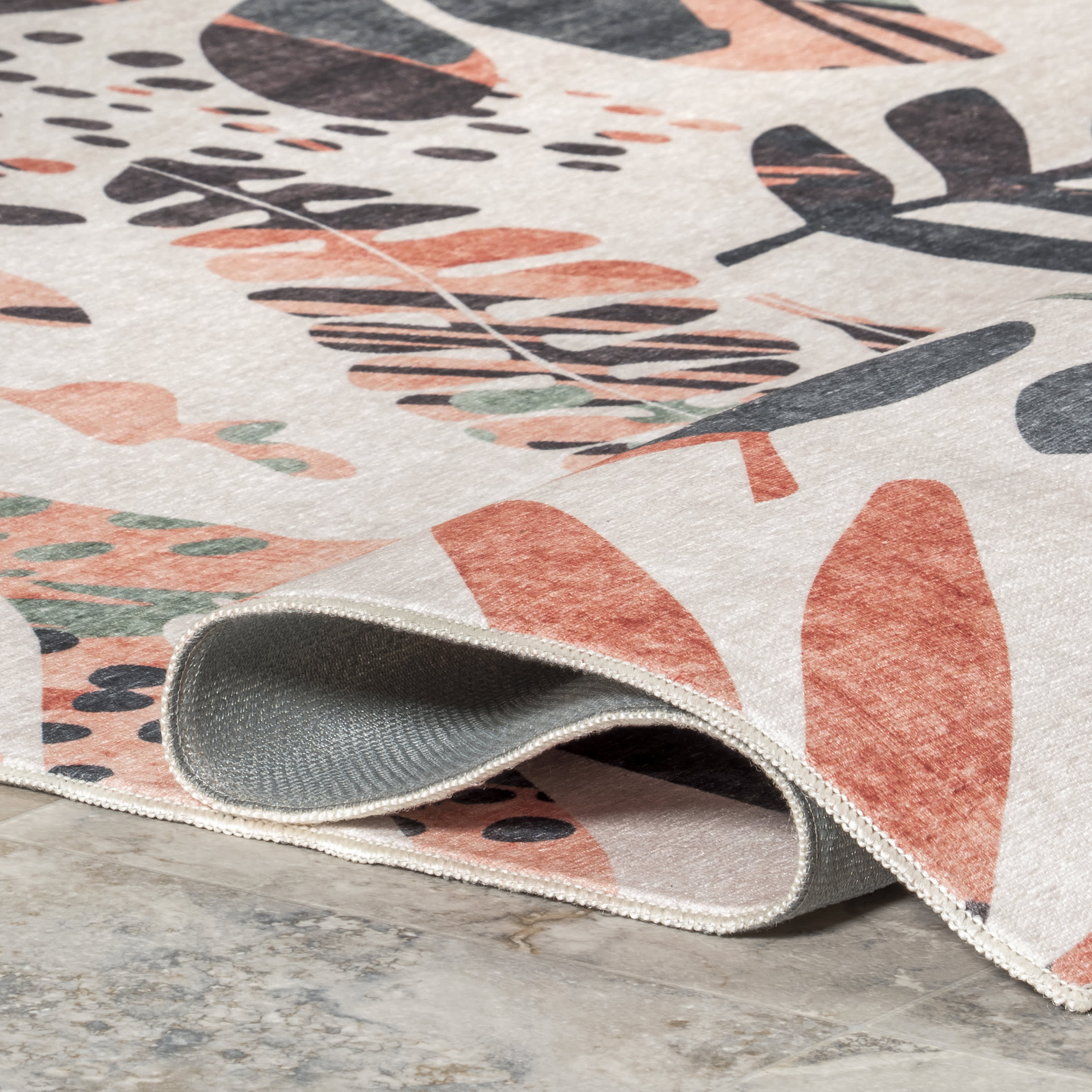 Breanna Leafy Washable Indoor/Outdoor Rug | Multicolor - Image 9