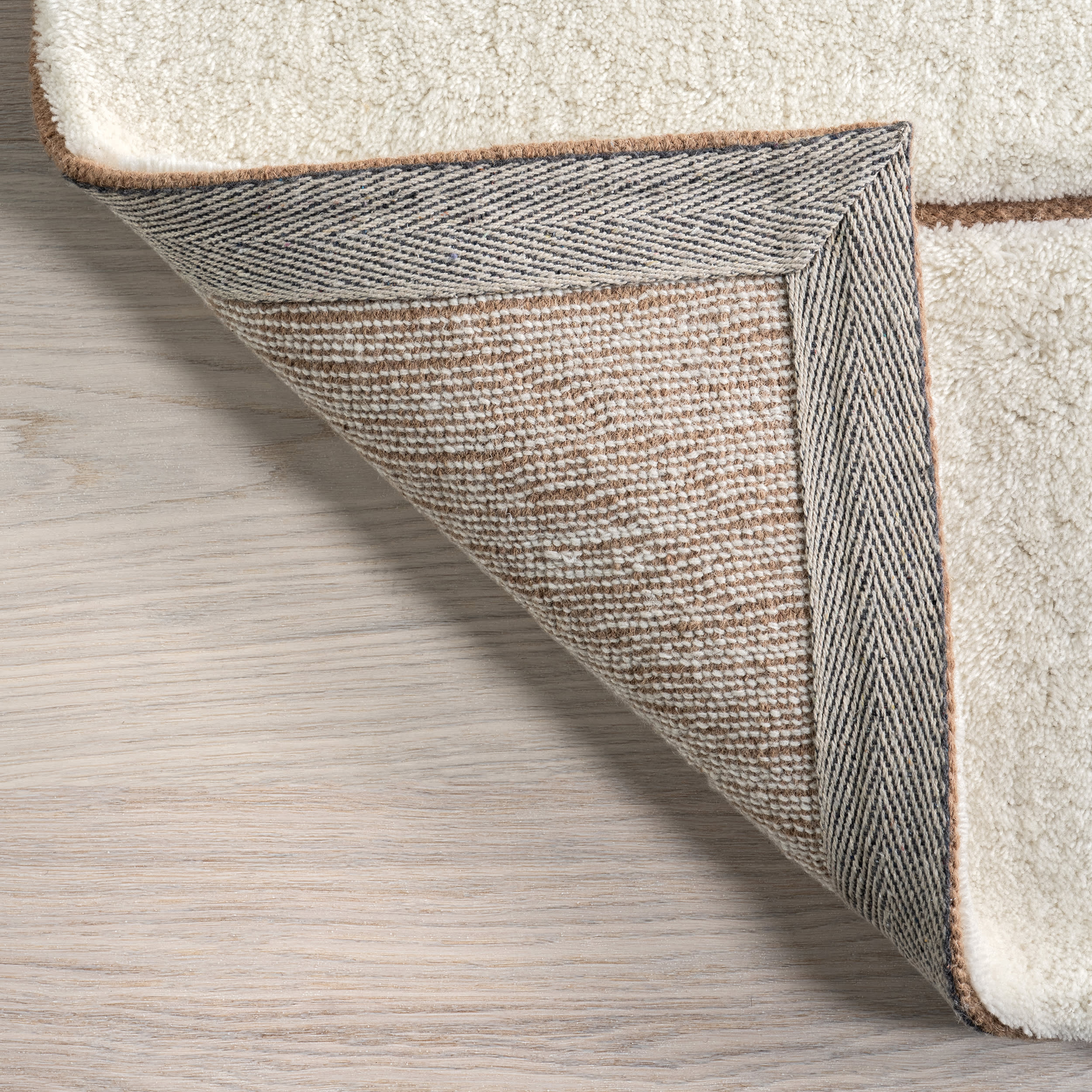 Brega Geometric New Zealand Wool Rug | Cream - Image 5