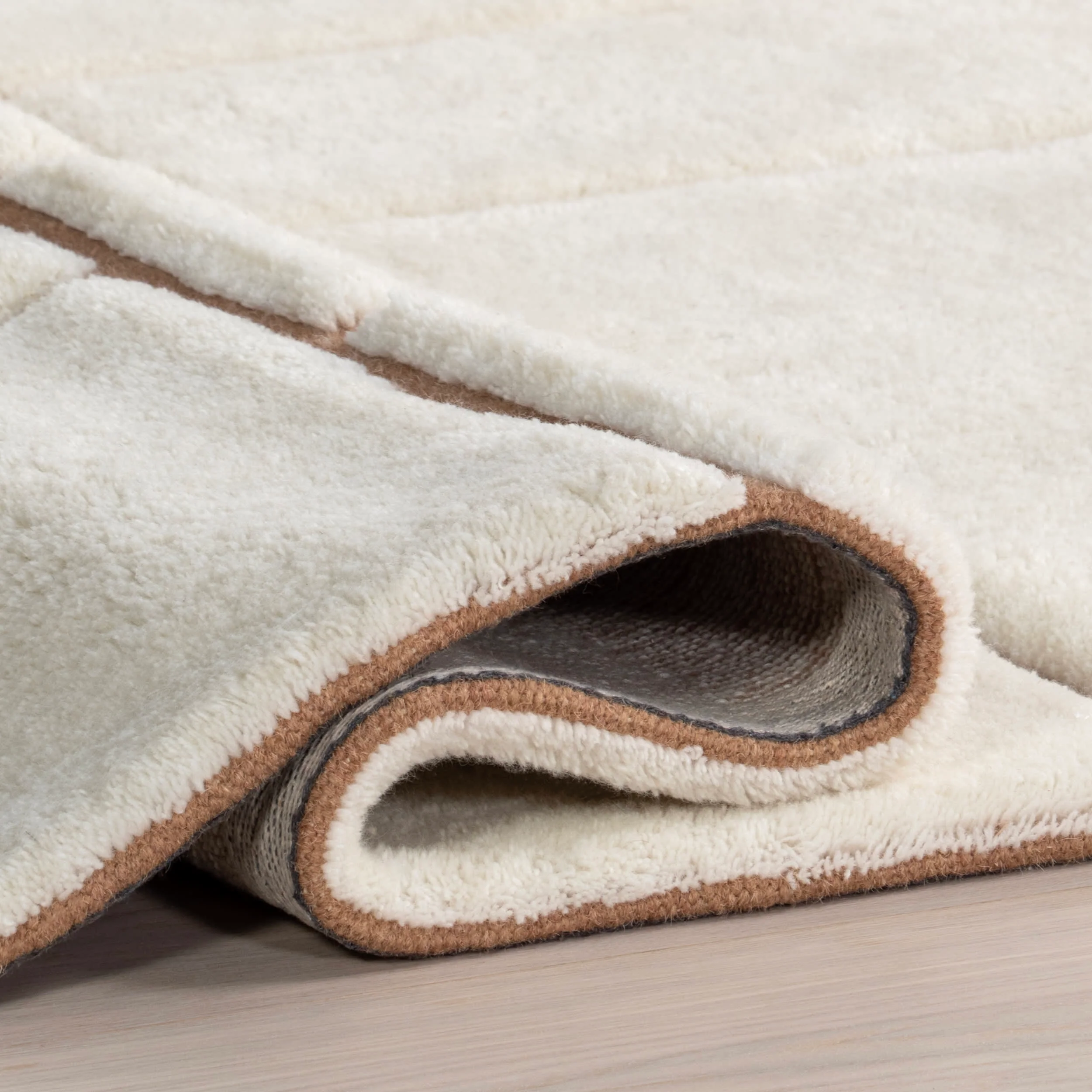 Brega Geometric New Zealand Wool Rug | Cream - Image 6