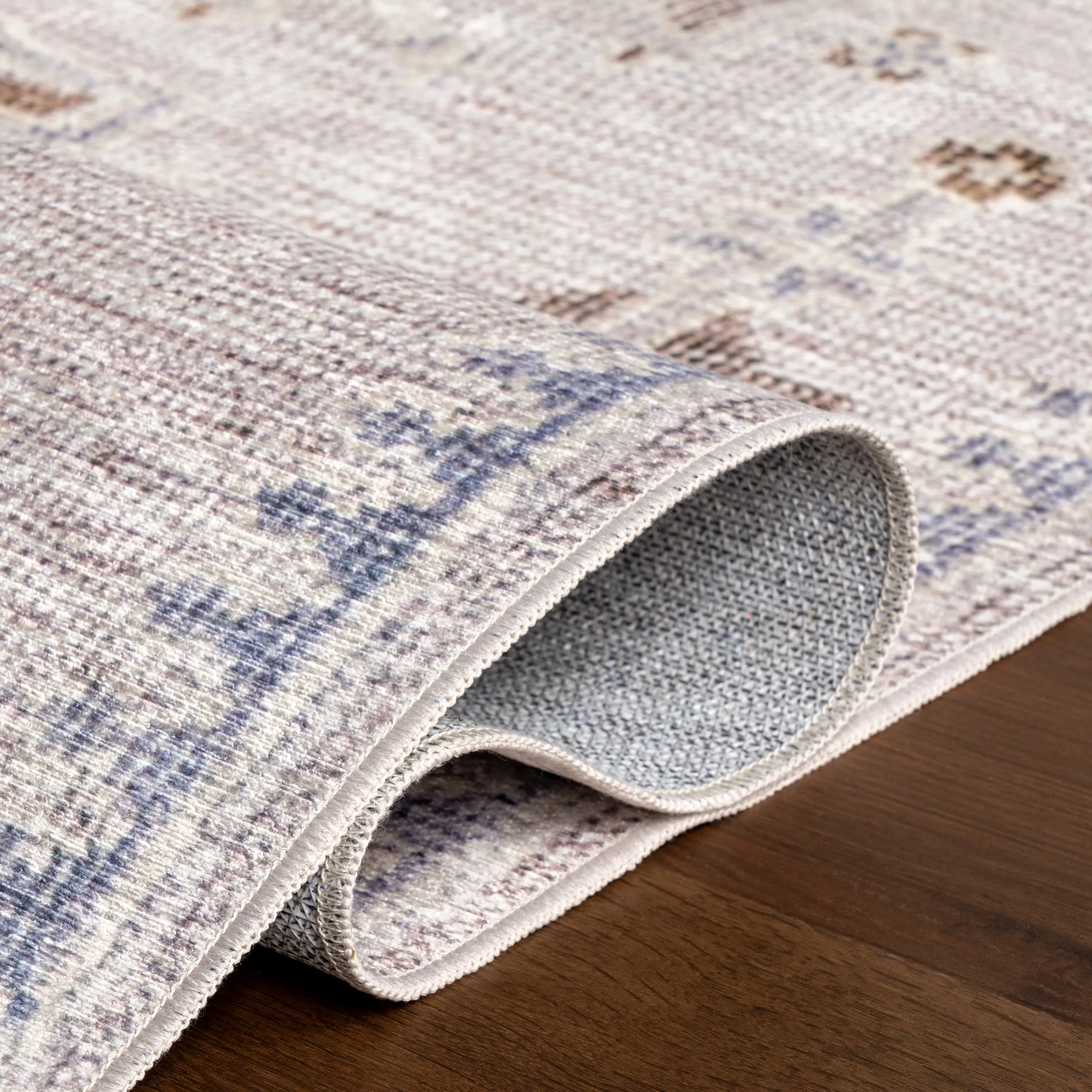 Brenda Hazy Heraldry Spill Proof Washable Rug | Beige - Image 10