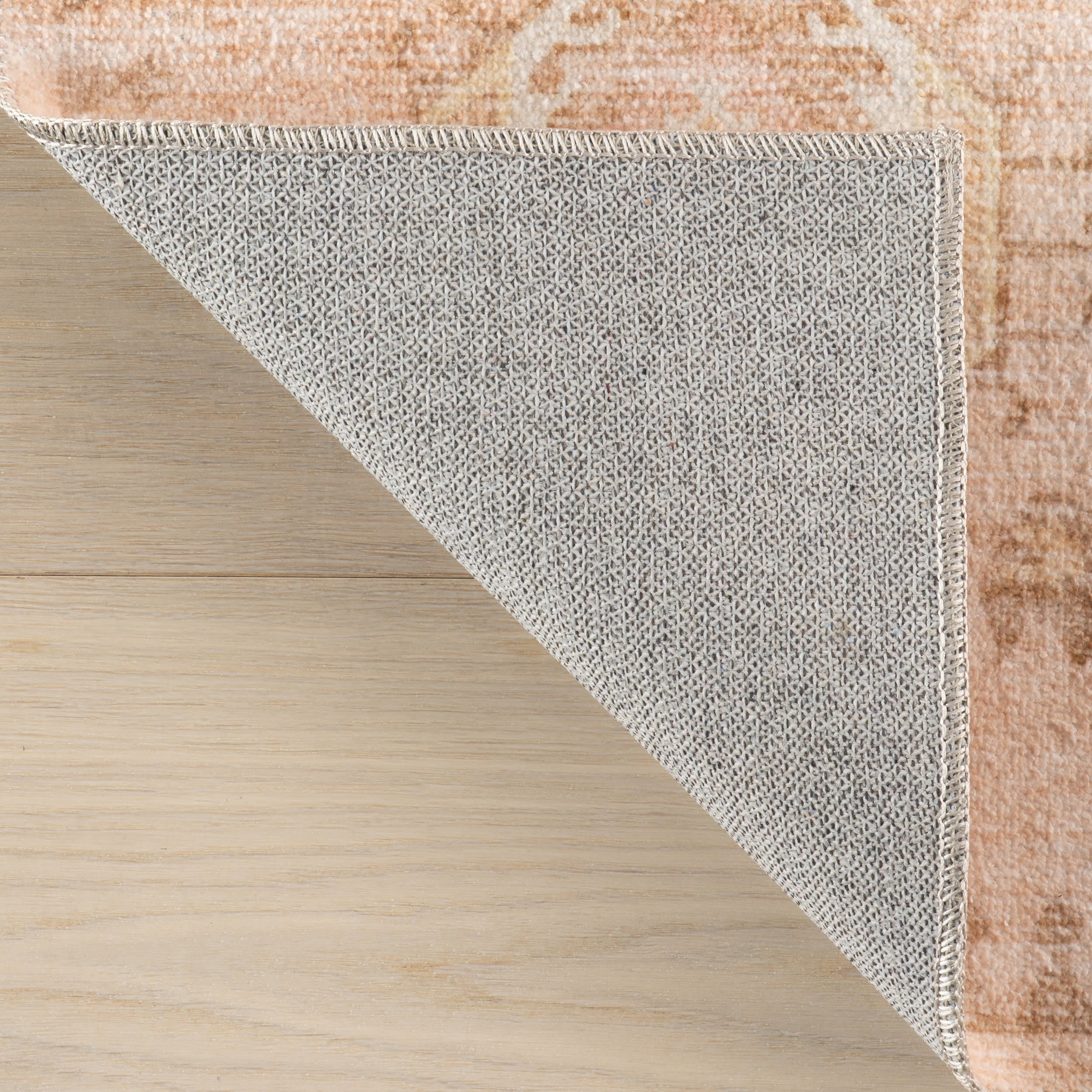 Brenda Hazy Heraldry Spill Proof Washable Rug | Peach - Image 7