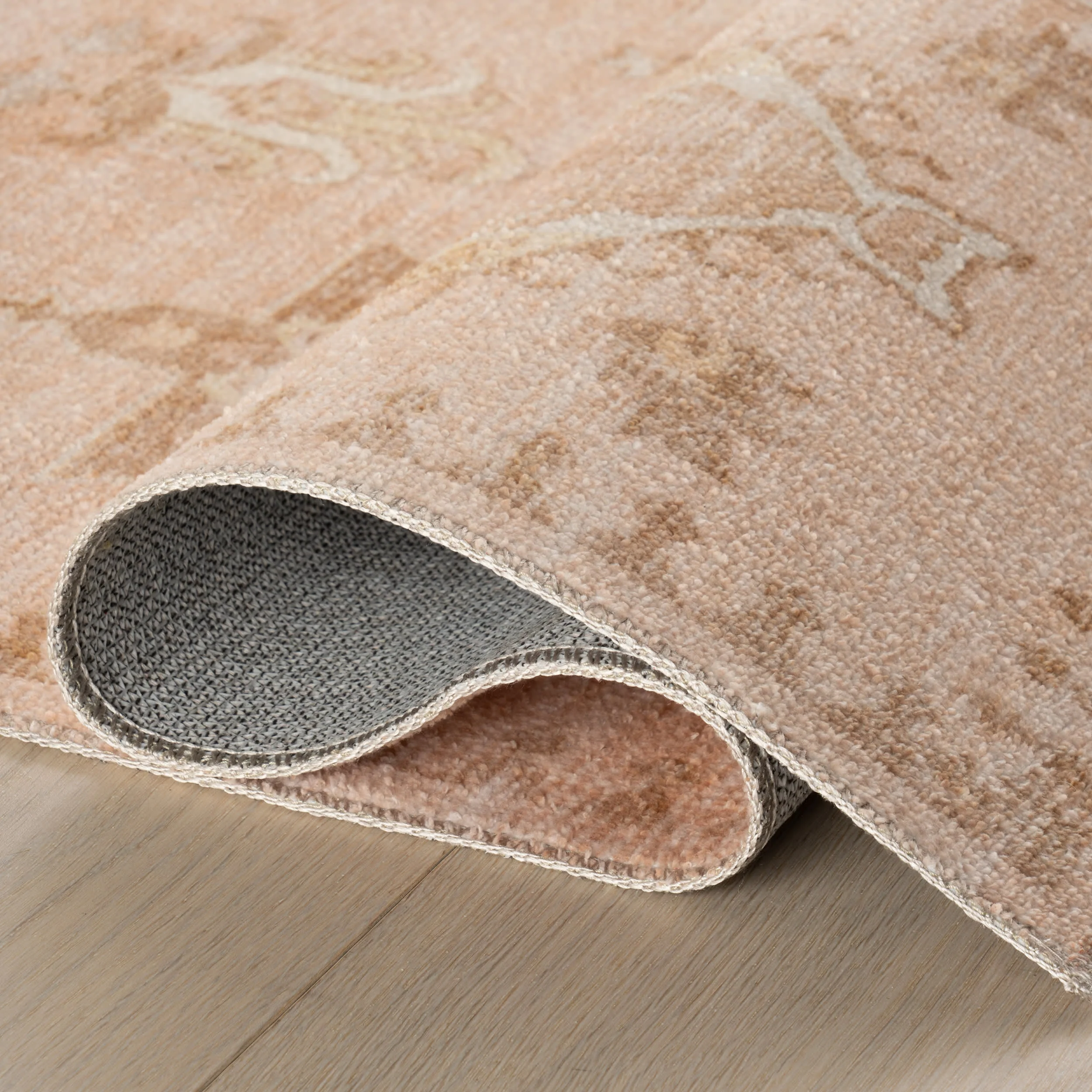 Brenda Hazy Heraldry Spill Proof Washable Rug | Peach - Image 9