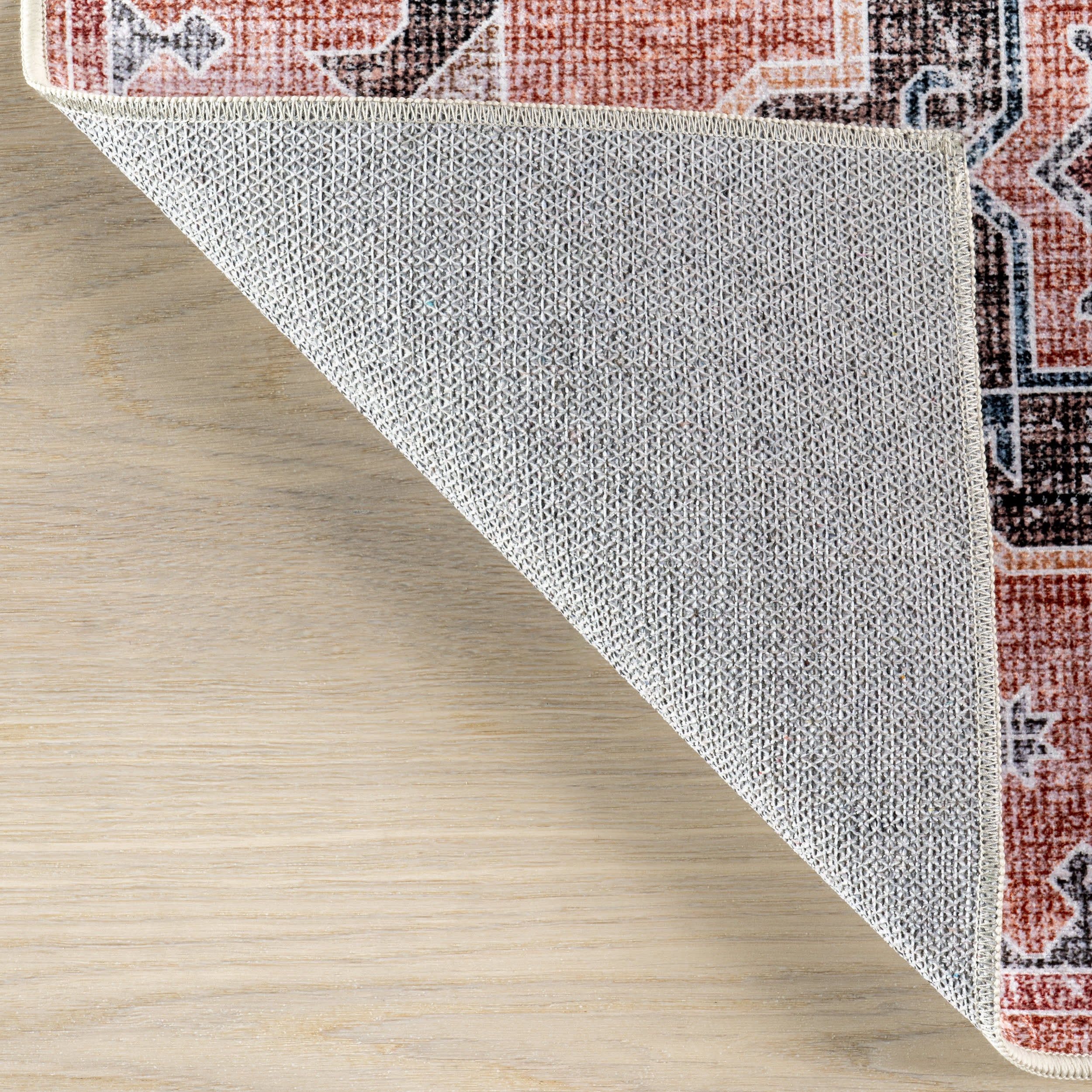 Brenda Hazy Heraldry Spill Proof Washable Rug | Pink - Image 7