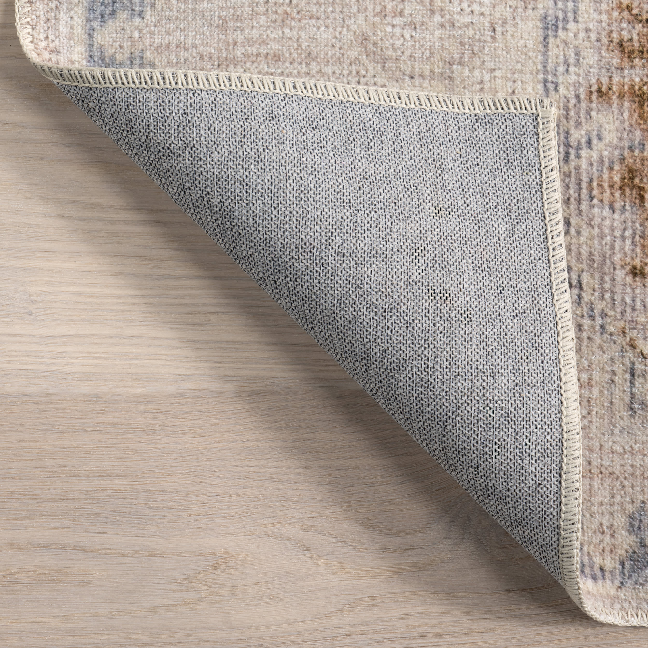 Brenda Hazy Heraldry Washable Rug | Beige - Image 7