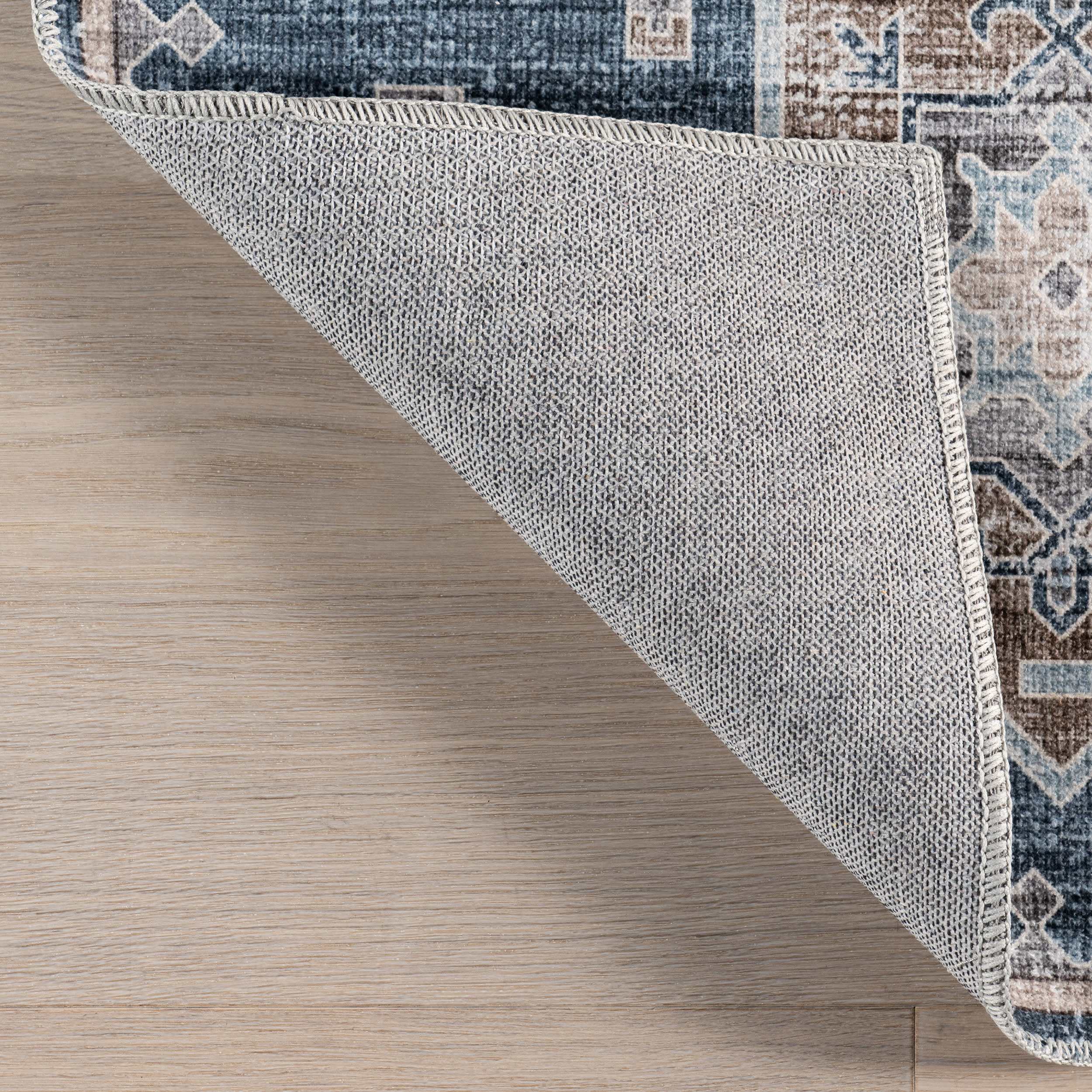 Brenda Hazy Heraldry Washable Rug | Blue - Image 6