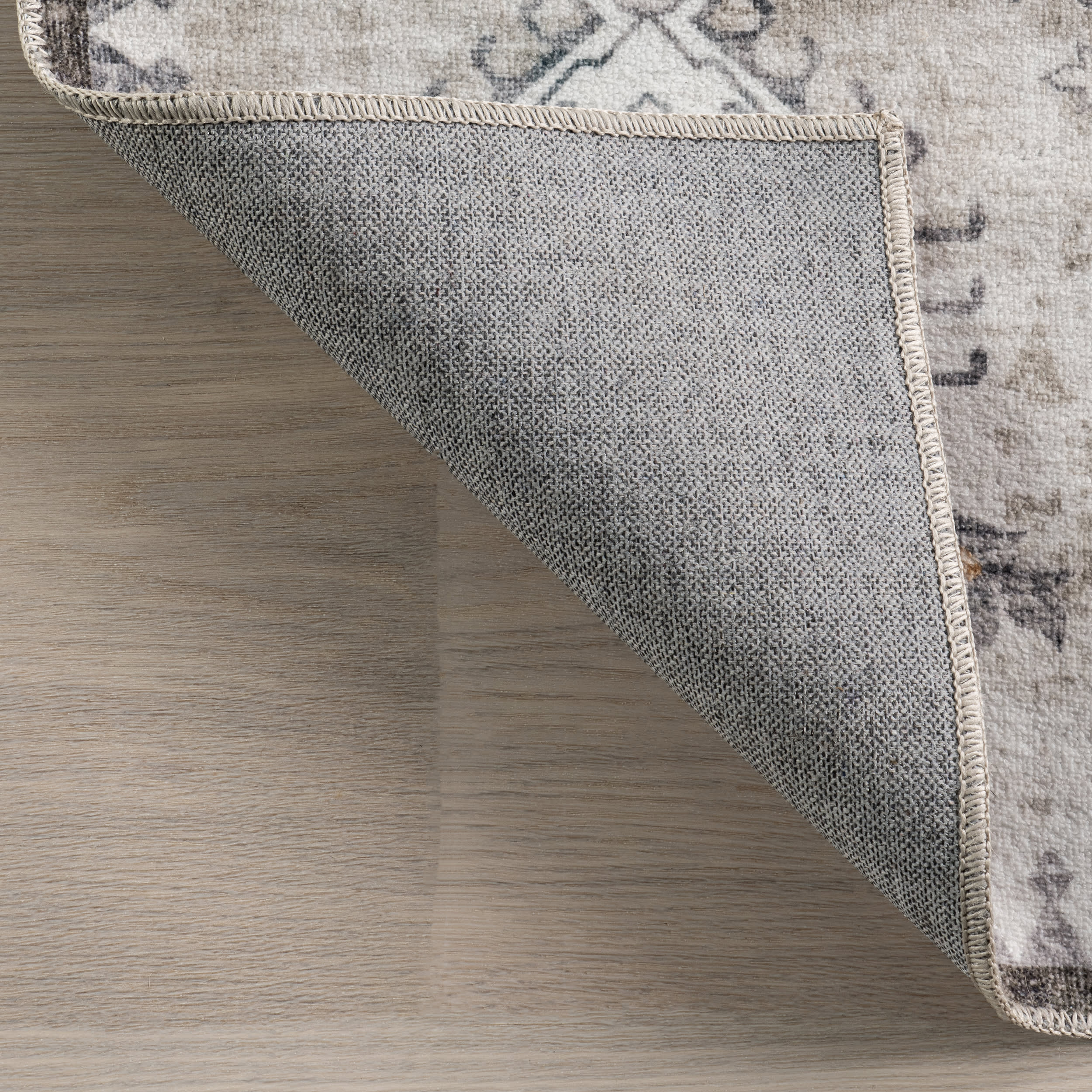 Brenda Hazy Heraldry Washable Rug | Ivory - Image 6