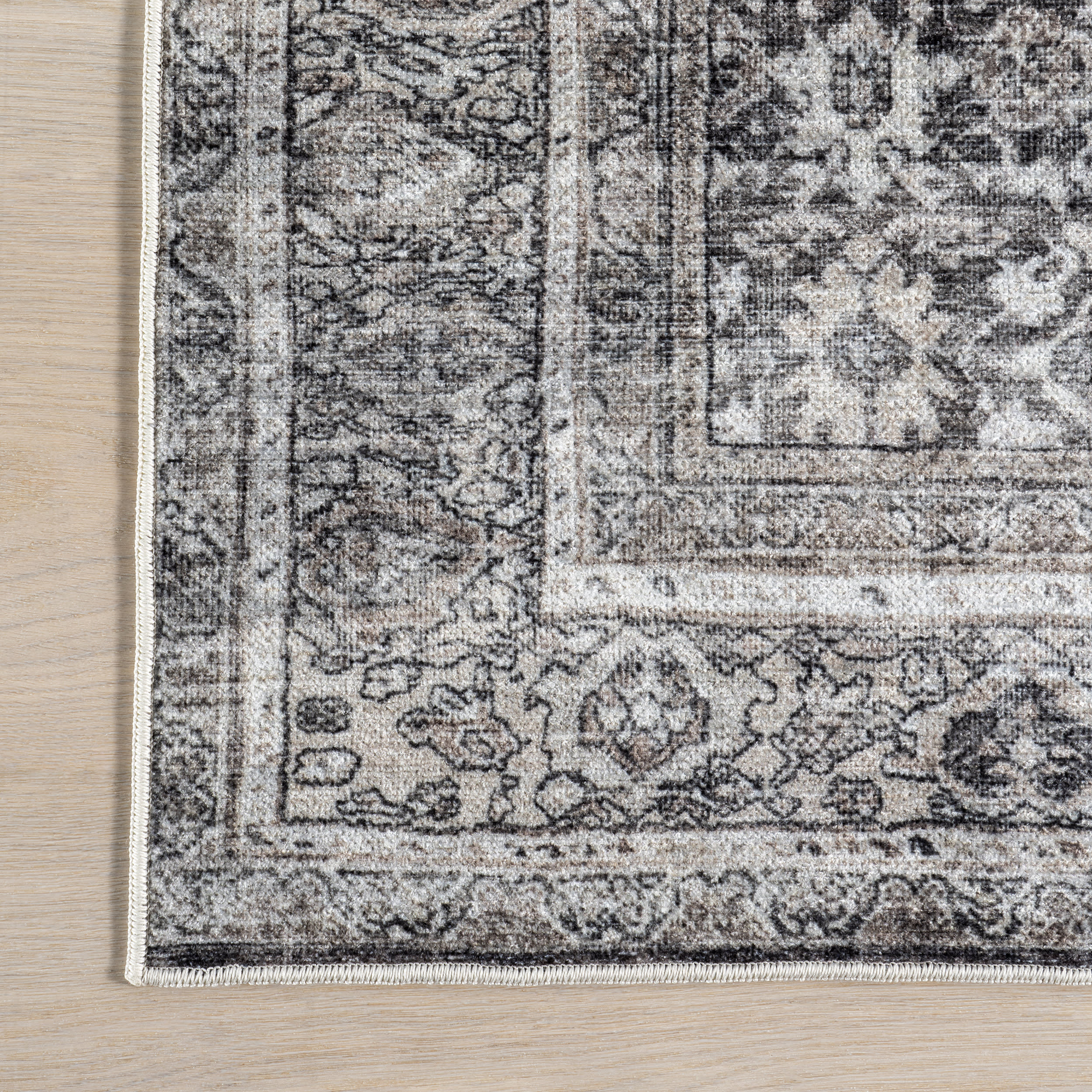 Briana Vintage Washable Rug | Brown - Image 4