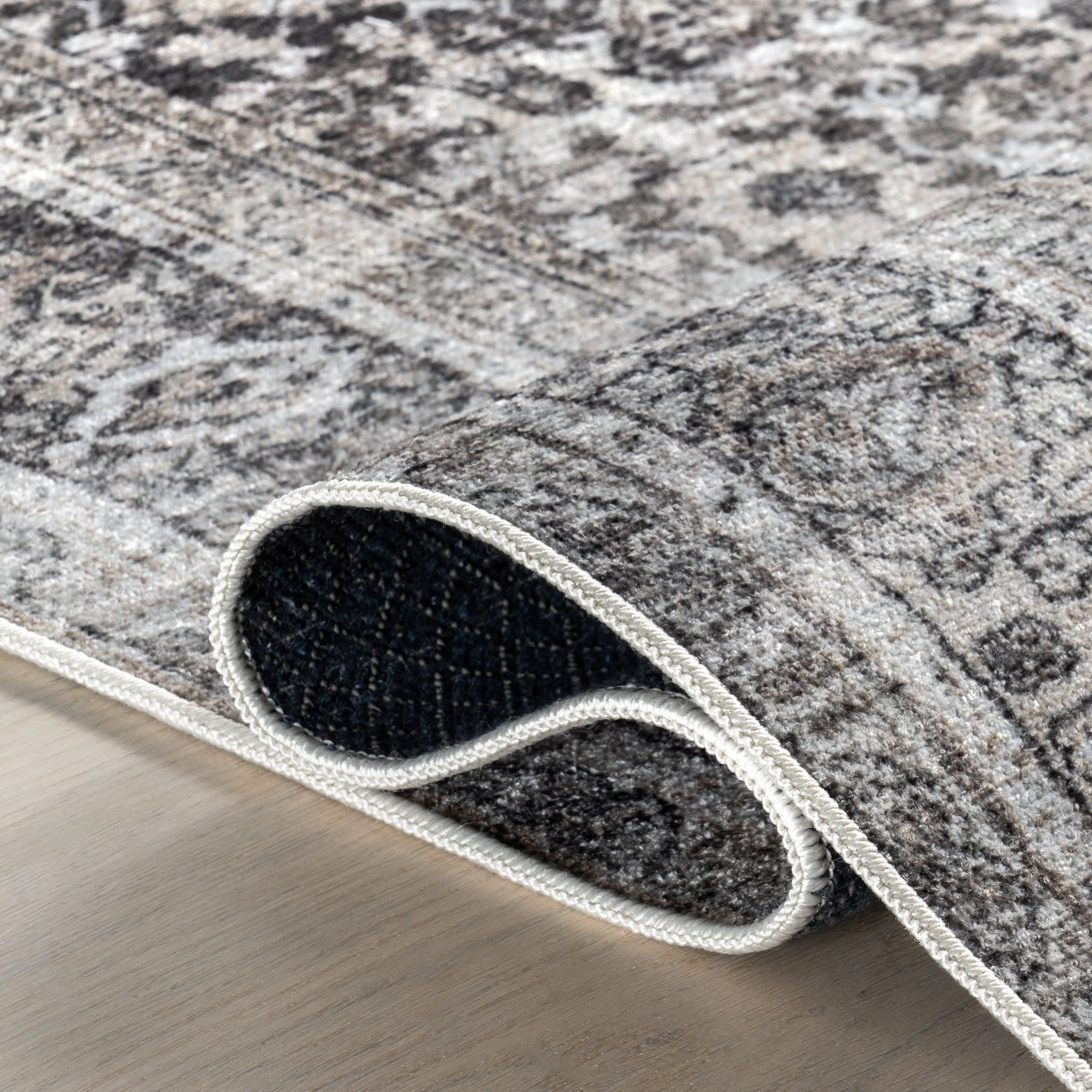 Briana Vintage Washable Rug | Brown - Image 9