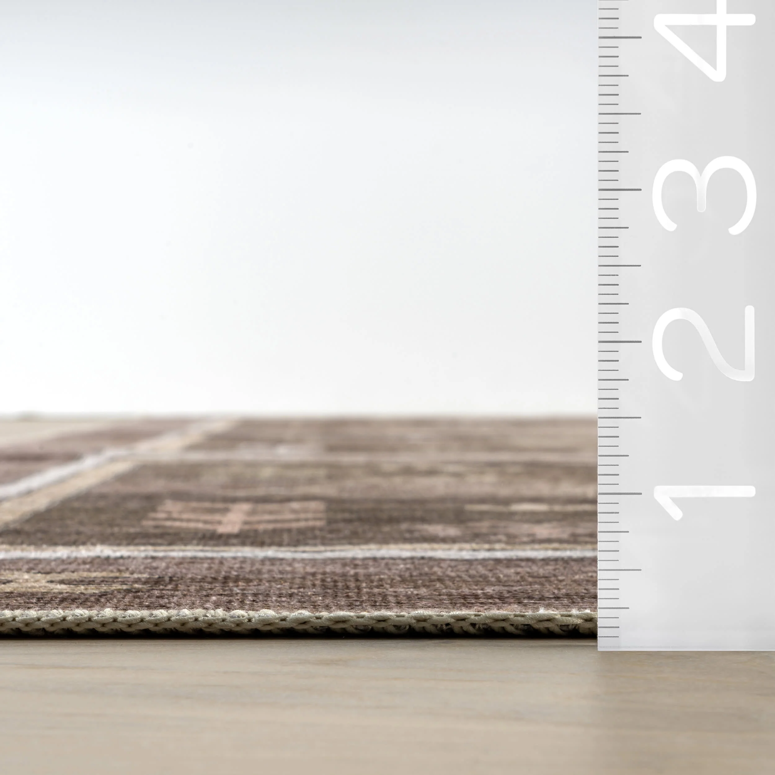 Briar Geometric Spill Proof Washable Rug | Dark Brown - Image 6