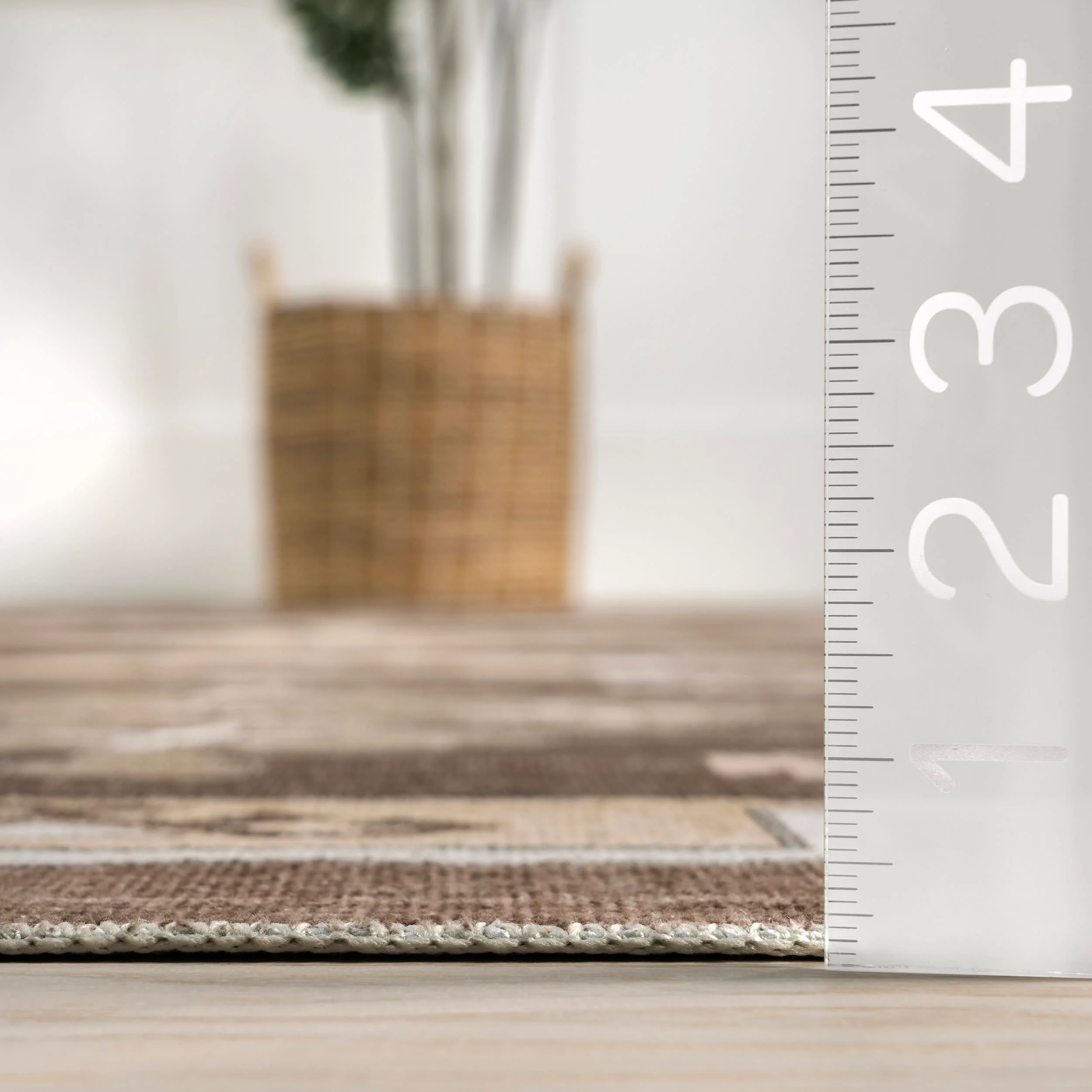 Briar Geometric Washable Rug | Dark Brown - Image 4