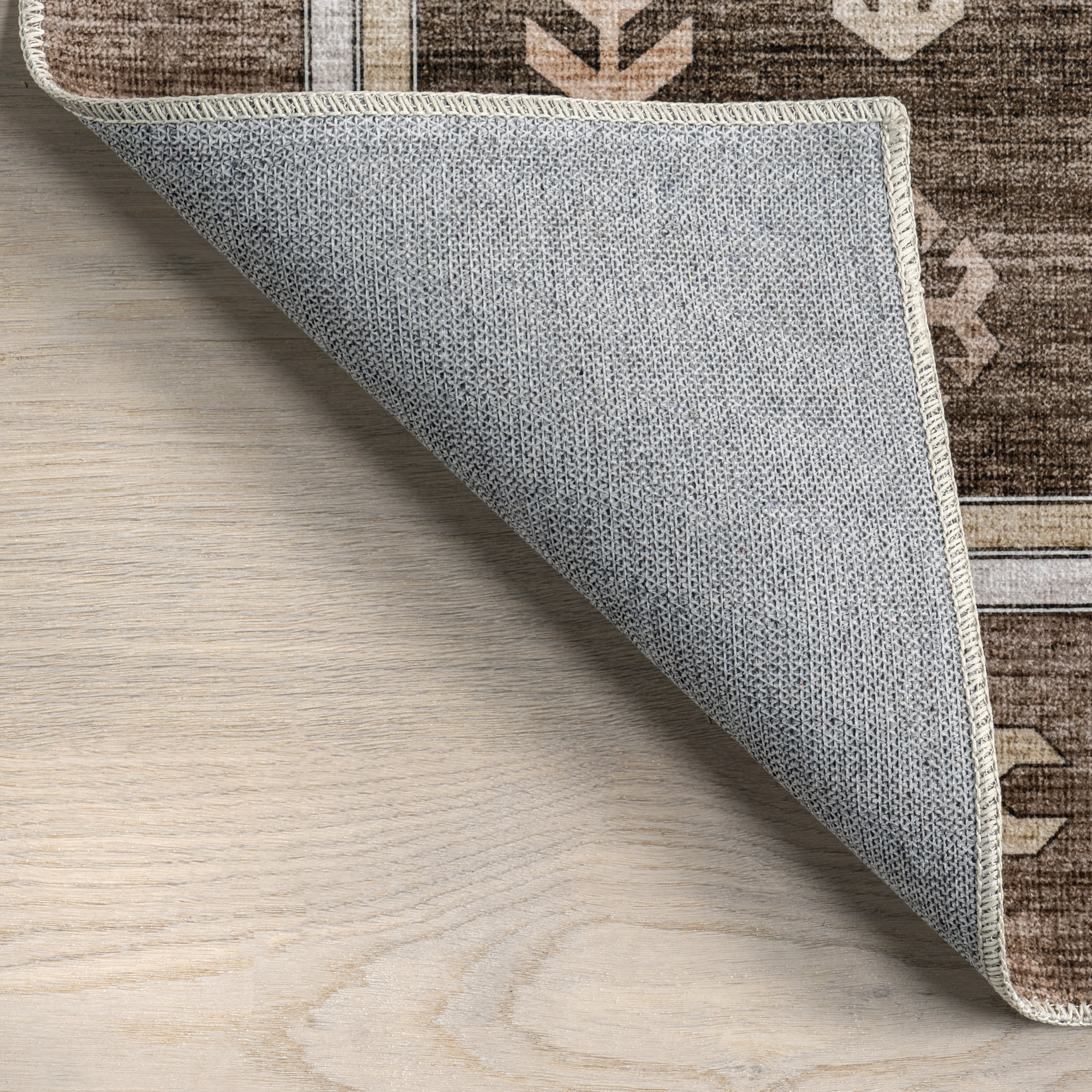 Briar Geometric Washable Rug | Dark Brown - Image 5