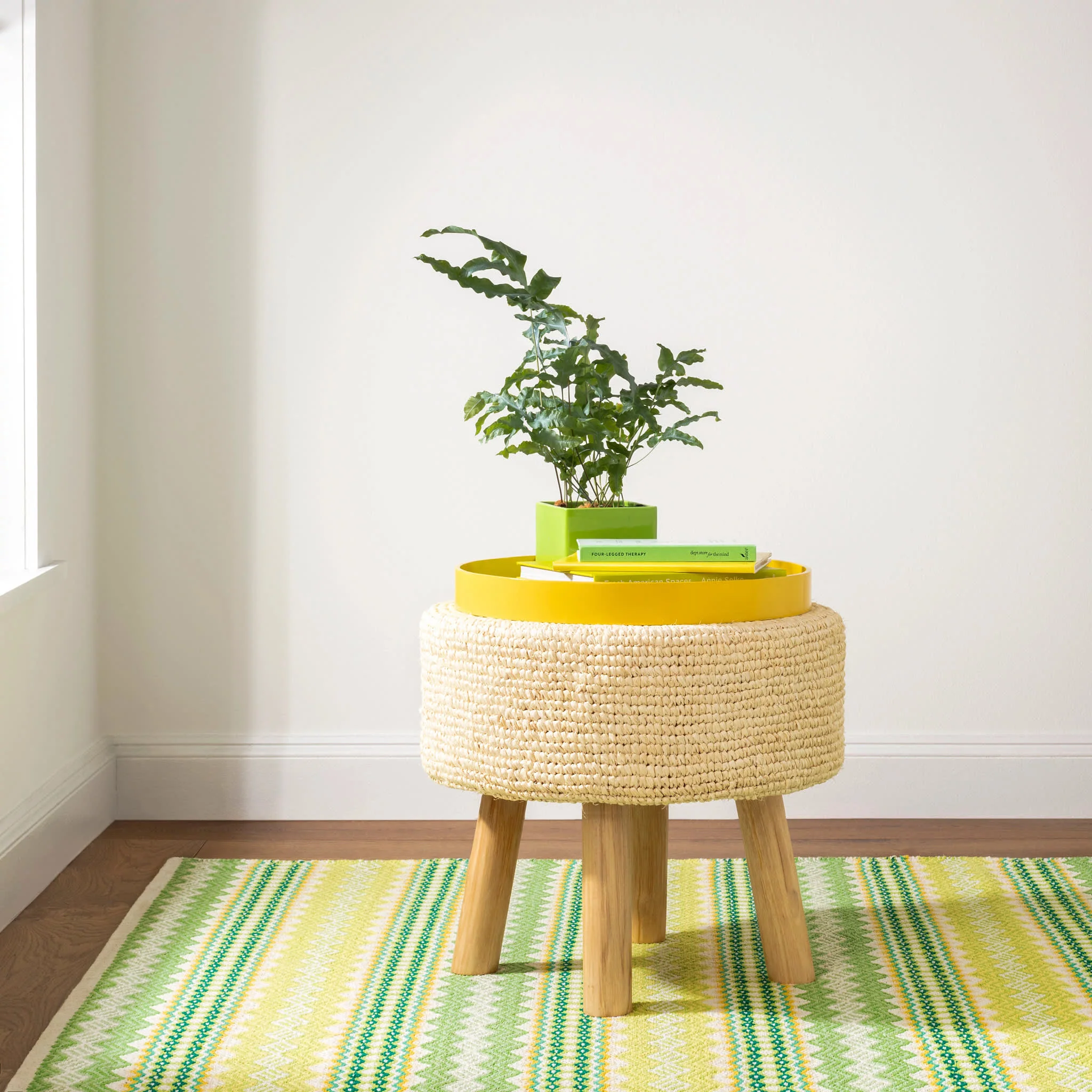 Briarwood Handwoven Cotton Rug | Lemon - Image 2