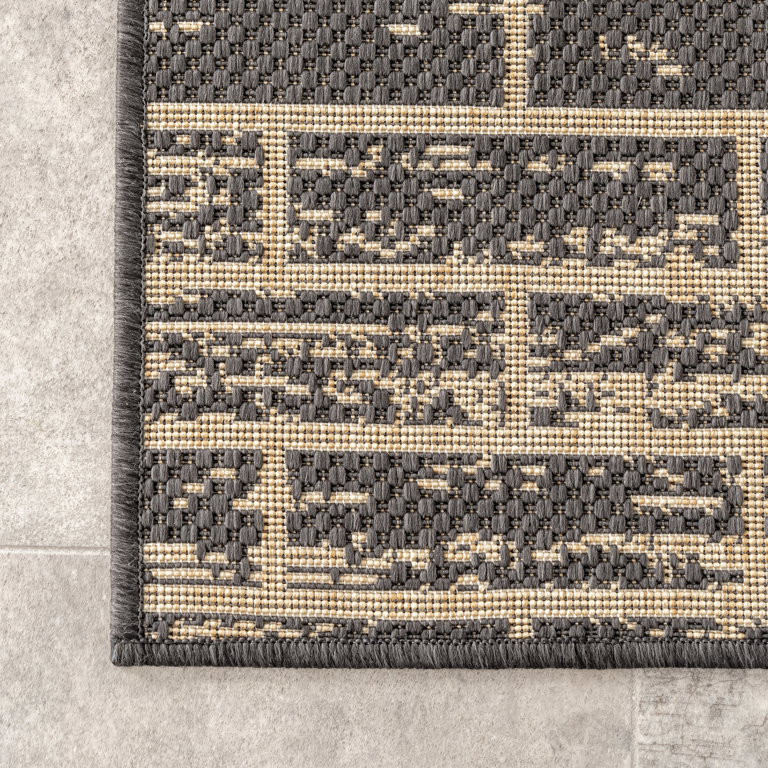 Brickwork Indoor/Outdoor Rug | Charcoal - Image 3