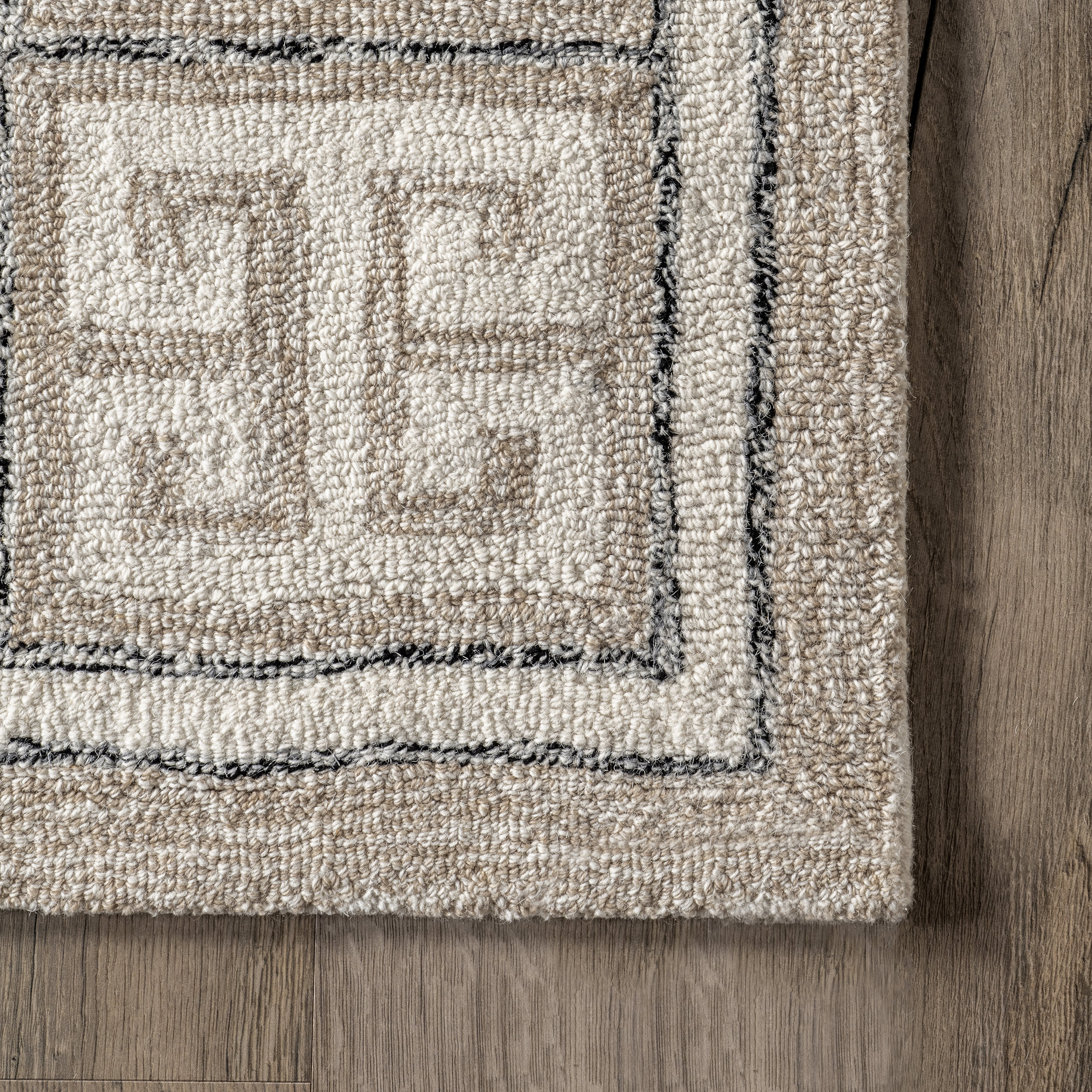 Brie Minimalism Tiled Rug | Beige - Image 3