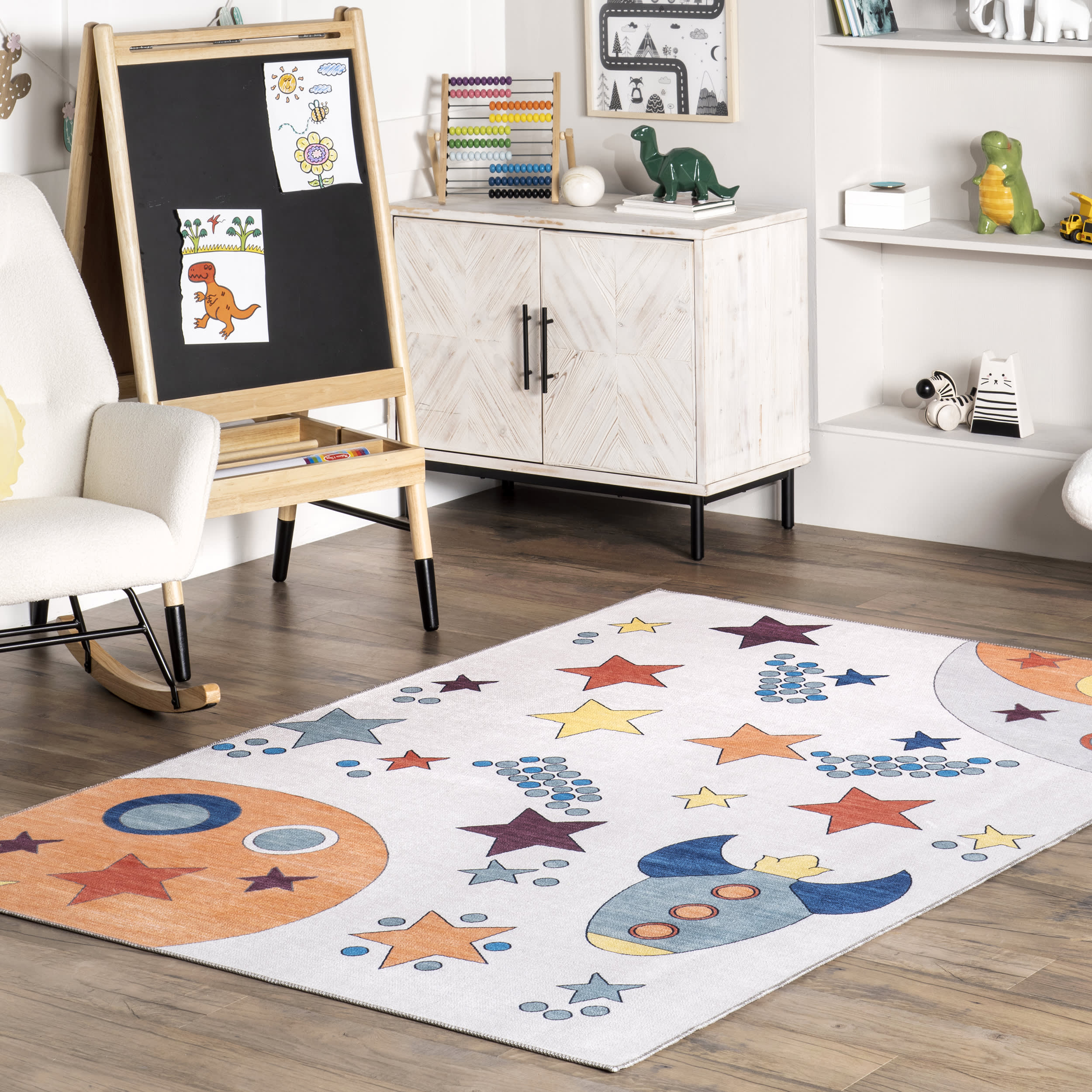 Brigantine Washable Kids Stars Rug | Multicolor - Image 2