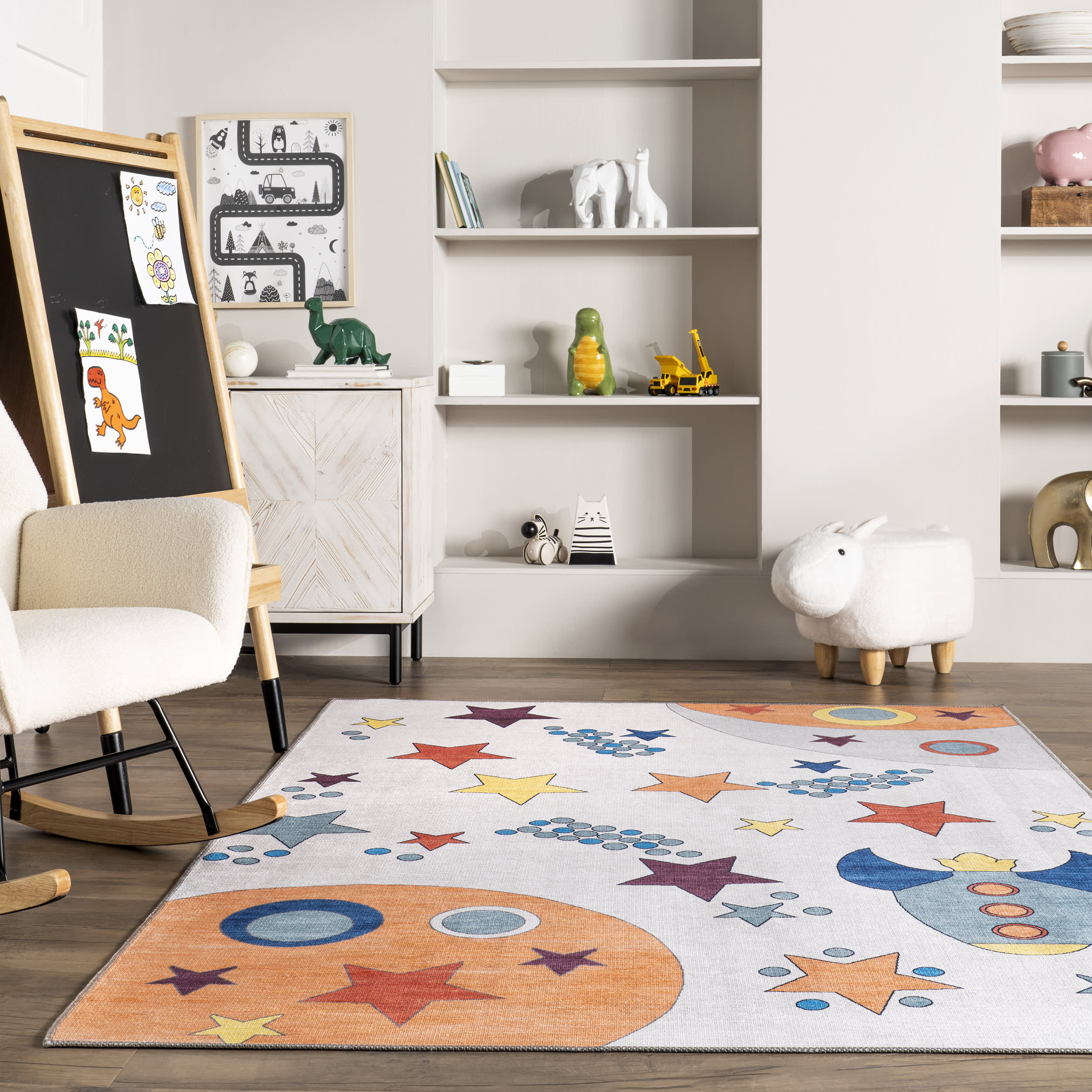 Brigantine Washable Kids Stars Rug | Multicolor - Image 4