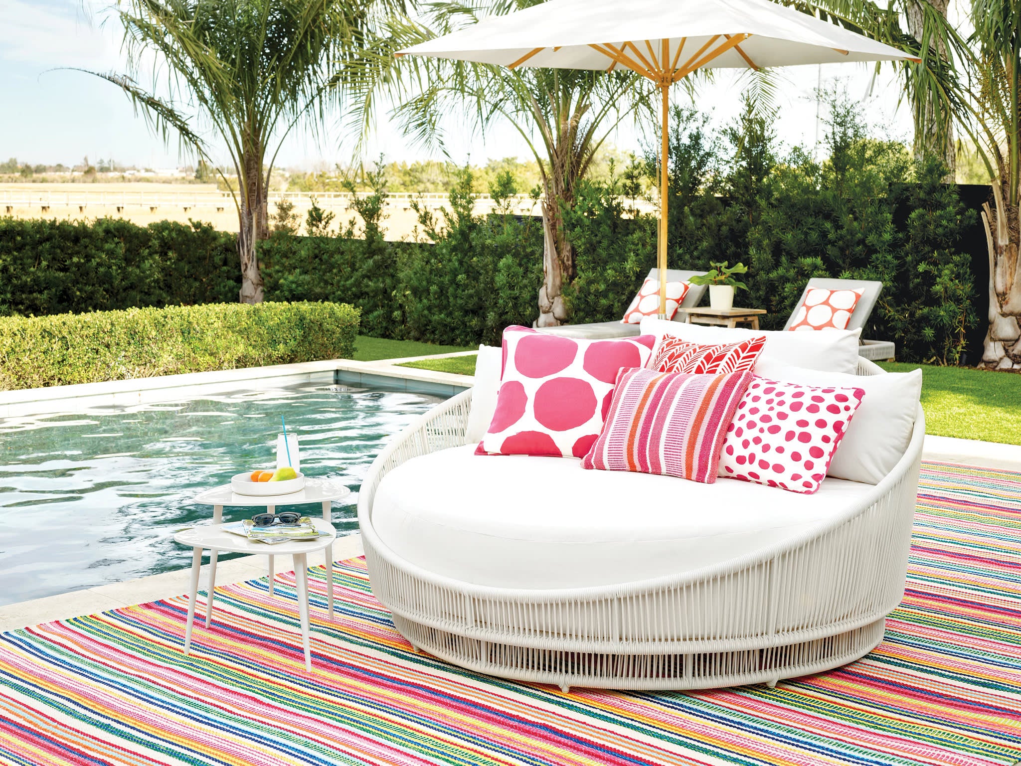 Bright Stripe Handwoven Indoor/Outdoor Custom Rug | Multi - Image 2